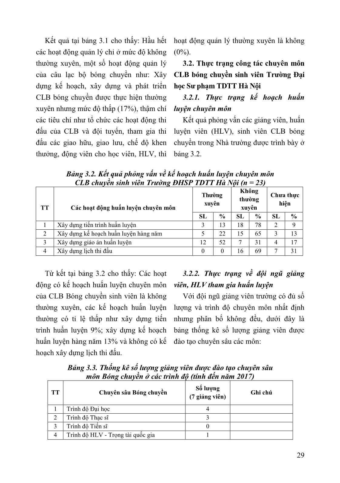 Thực trạng hoạt động của câu lạc bộ bóng chuyền sinh viên trường Đại học Sư phạm Thể dục Thể thao Hà Nội trang 3