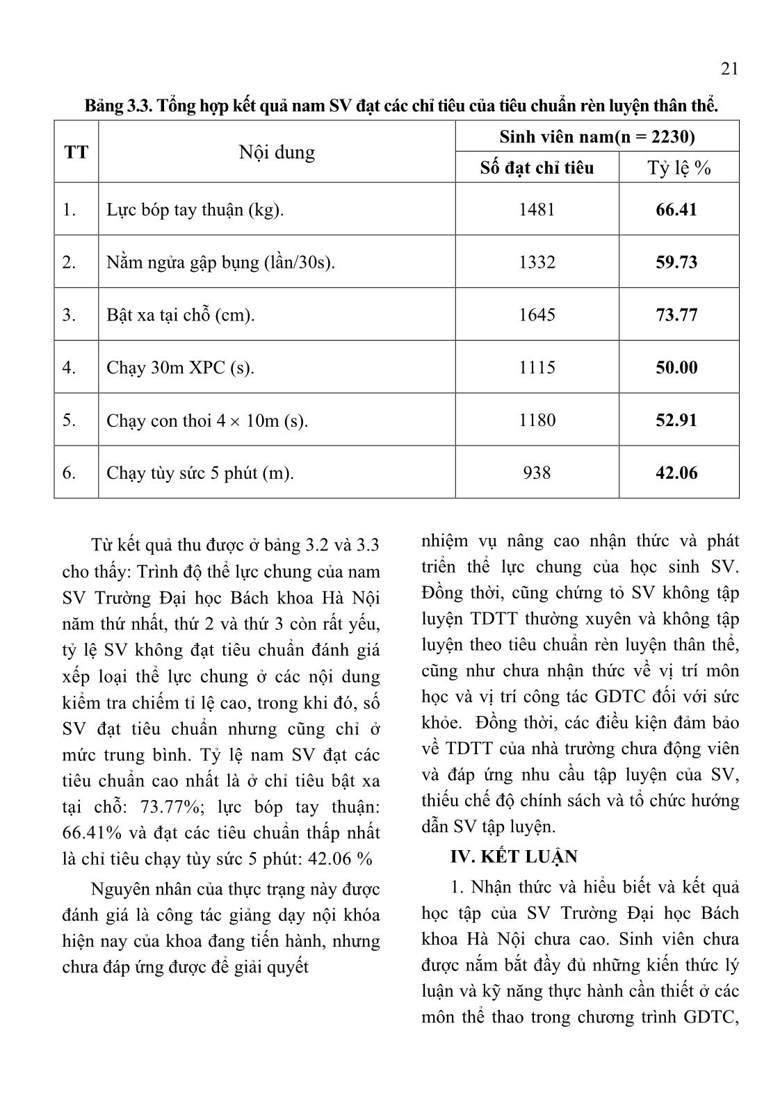 Thực trạng năng lực thể chất của sinh viên trường Đại học Bách khoa Hà Nội trang 4