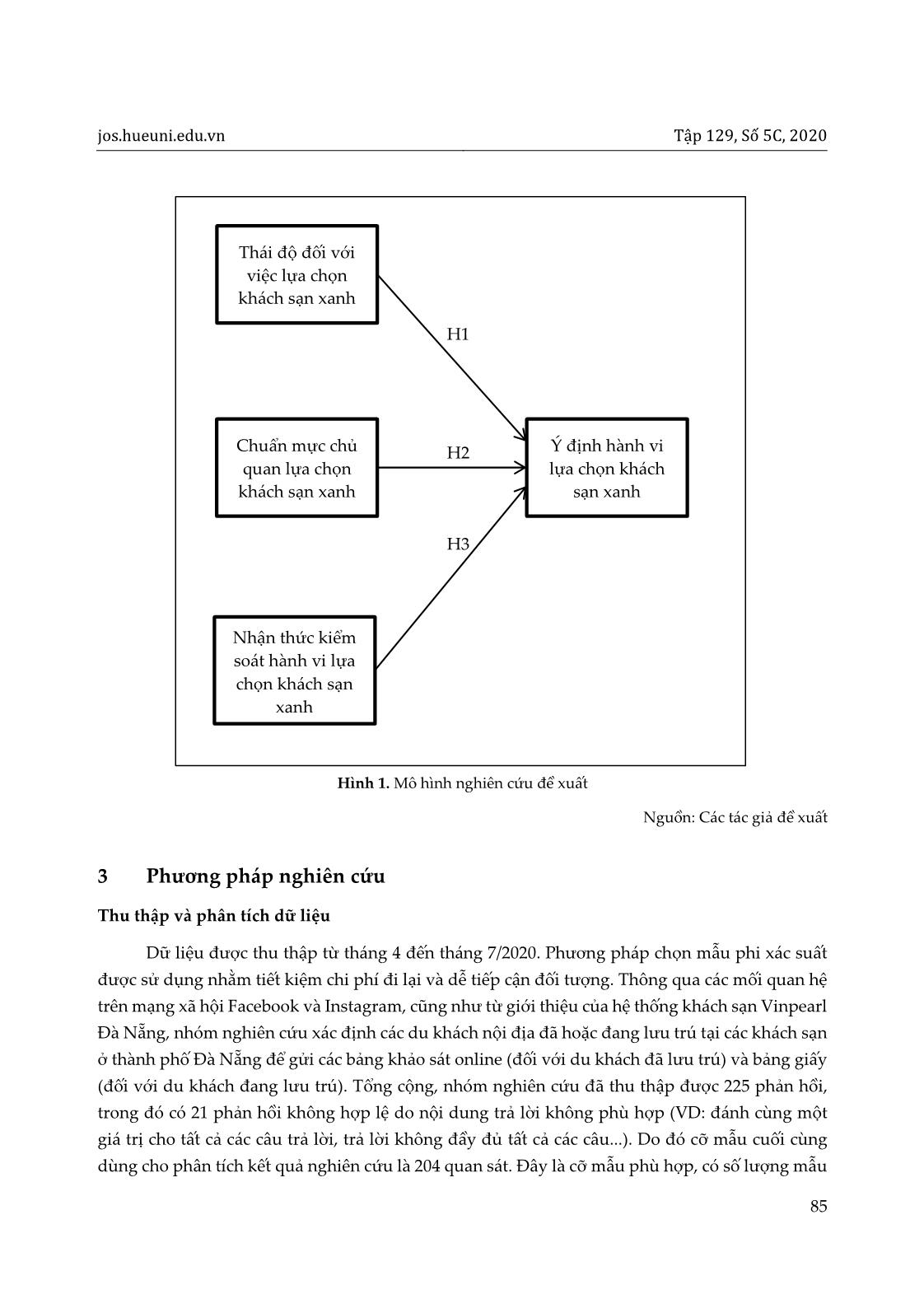 Ứng dụng lý thuyết hành vi dự định (TPB) trong nghiên cứu ý định lựa chọn khách sạn xanh của du khách tại thành phố Đà Nẵng trang 5