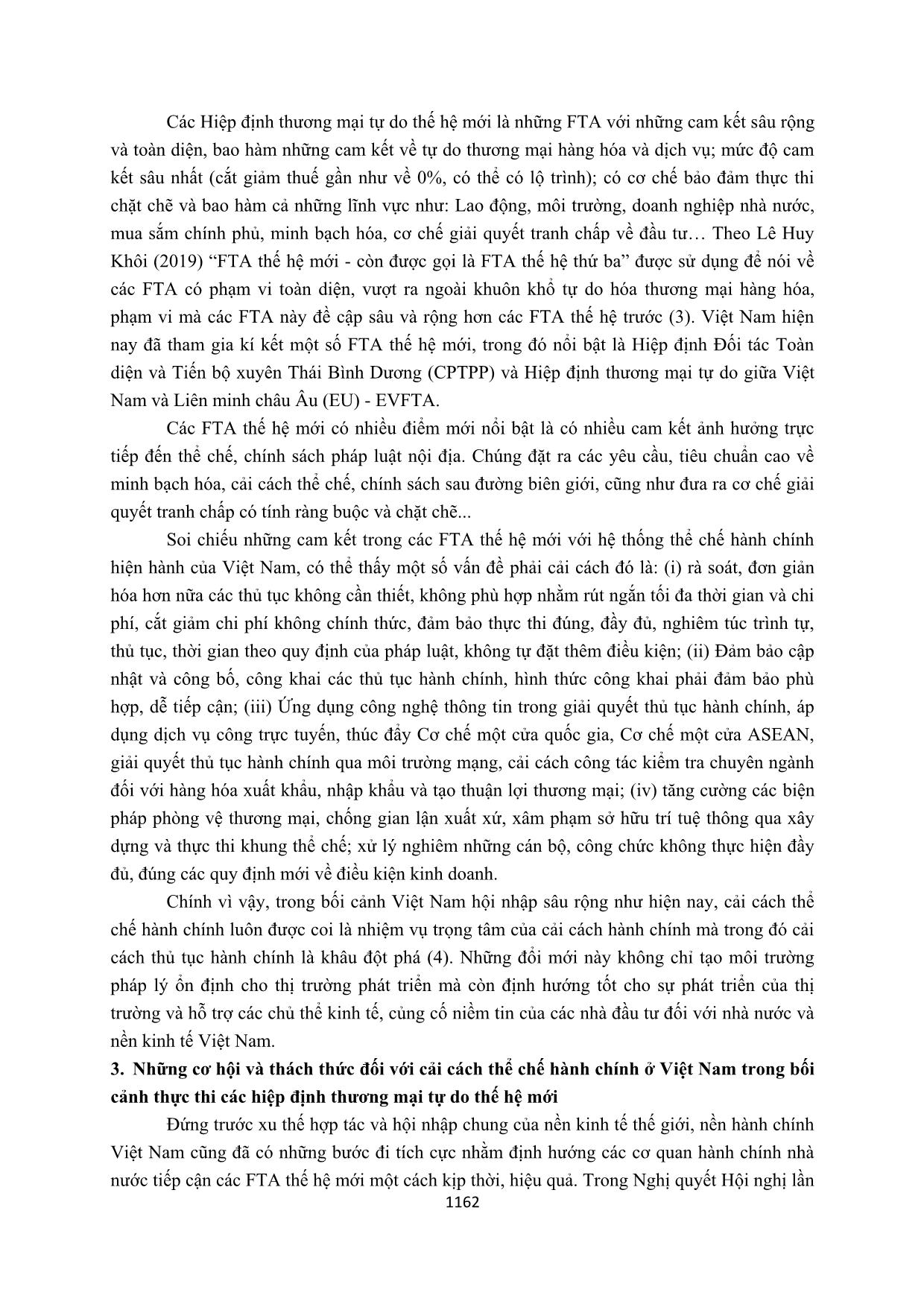 Cải cách thể chế hành chính trong bối cảnh thực thi các hiệp định thương mại tự do thế hệ mới: Cơ hội và thách thức cho Việt Nam trang 4