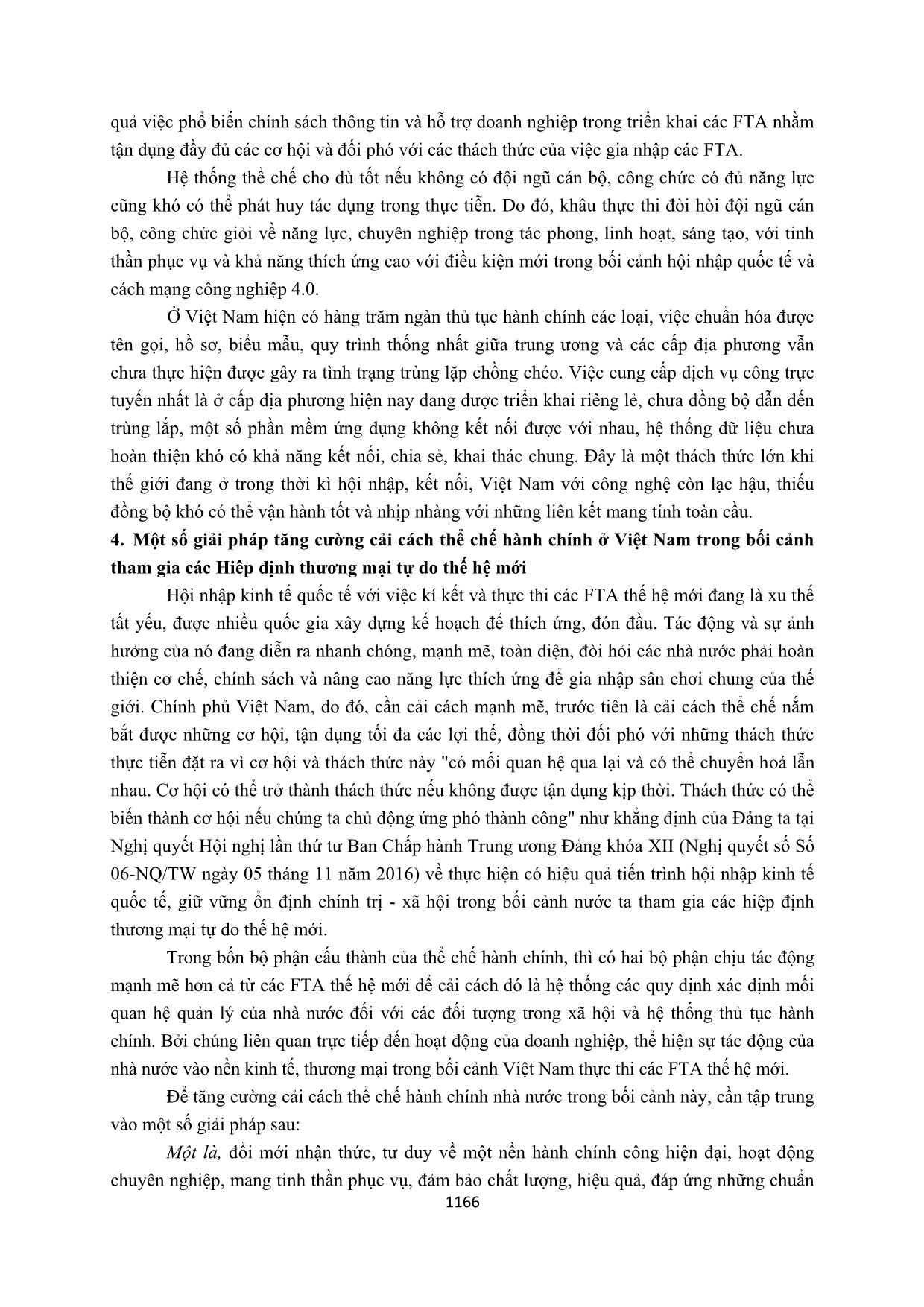 Cải cách thể chế hành chính trong bối cảnh thực thi các hiệp định thương mại tự do thế hệ mới: Cơ hội và thách thức cho Việt Nam trang 8