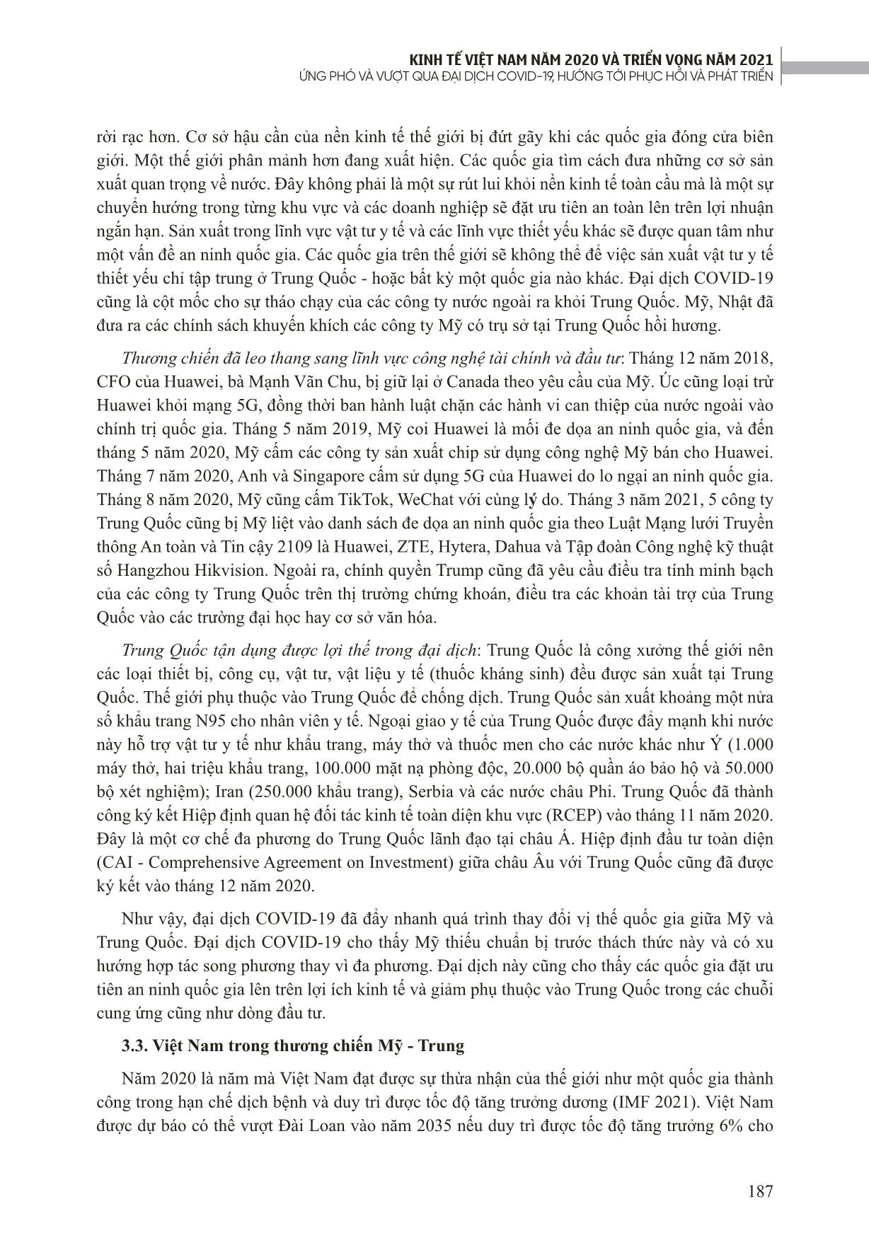 Cạnh tranh kinh tế Mỹ - Trung trong năm đầu đại dịch Covid-19 (2020) và hàm ý chính sách cho Việt Nam trang 8