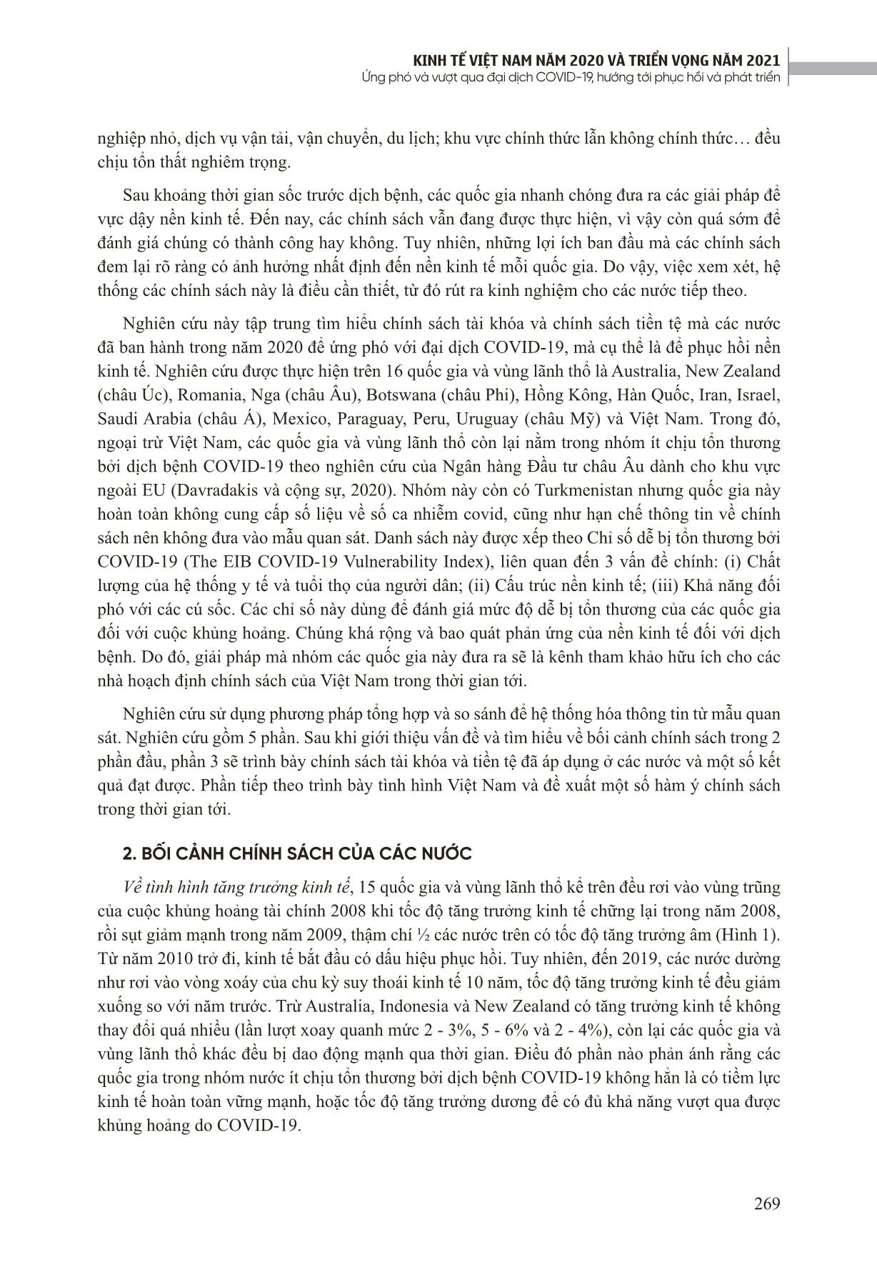 Chính sách kinh tế vĩ mô ứng phó với ảnh hưởng của đại dịch Covid-19: Kinh nghiệm quốc tế và gợi ý chính sách cho Việt Nam trang 2