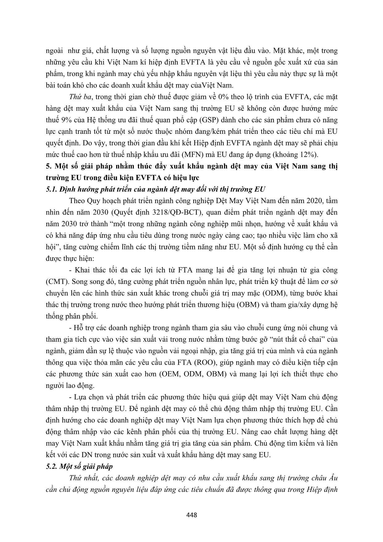 Cơ hội và thách thức của ngành dệt may Việt Nam khi kết hiệp định EVFTA trang 9