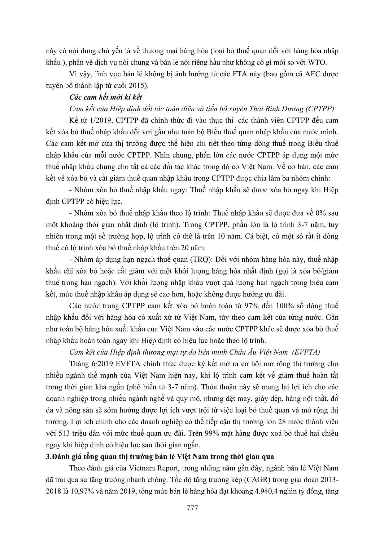Cơ hội và thách thức đối với thị trường bán lẻ ở Việt Nam khi tham gia các hiệp định thương mại tự do thế hệ mới trang 5