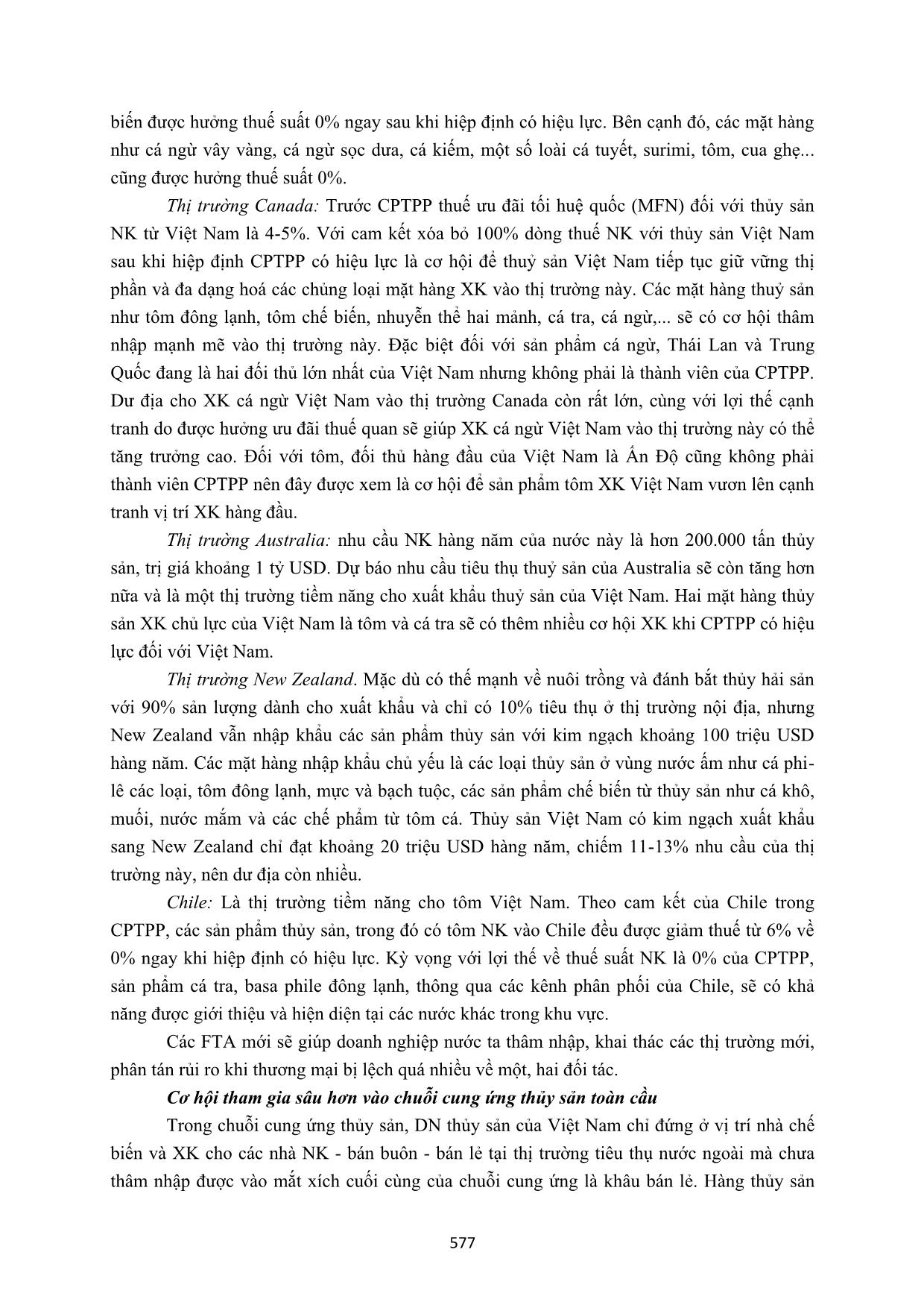 Cơ hội và thách thức đối với xuất khẩu thủy sản Việt Nam vào thị trường các nước thành viên hiệp định đối tác toàn diện và tiến bộ xuyên Thái Bình Dương (CPTPP) trang 7
