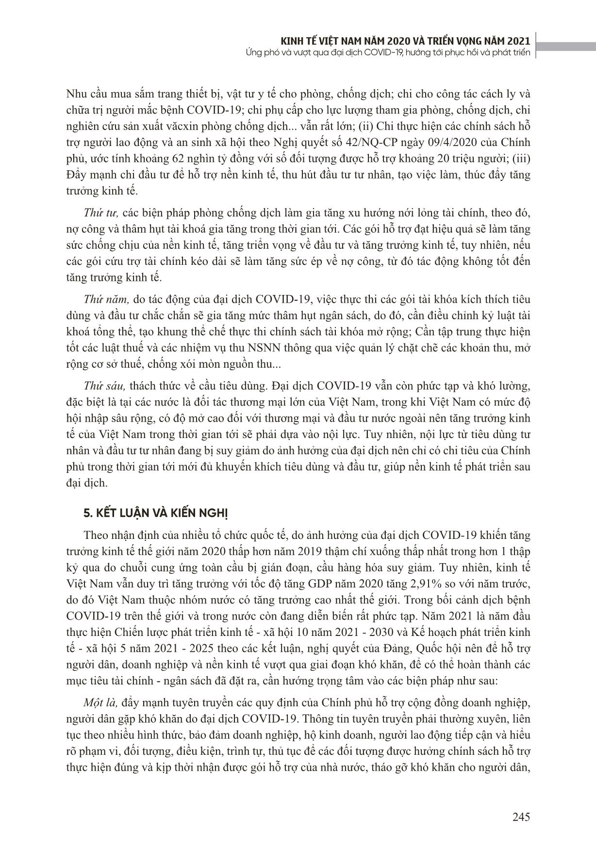 Đánh giá các tác động tích cực và những tồn tại hạn chế của chính sách tài chính hỗ trợ doanh nghiệp Việt Nam đối phó với đại dịch Covid-19 trong năm 2020 trang 6