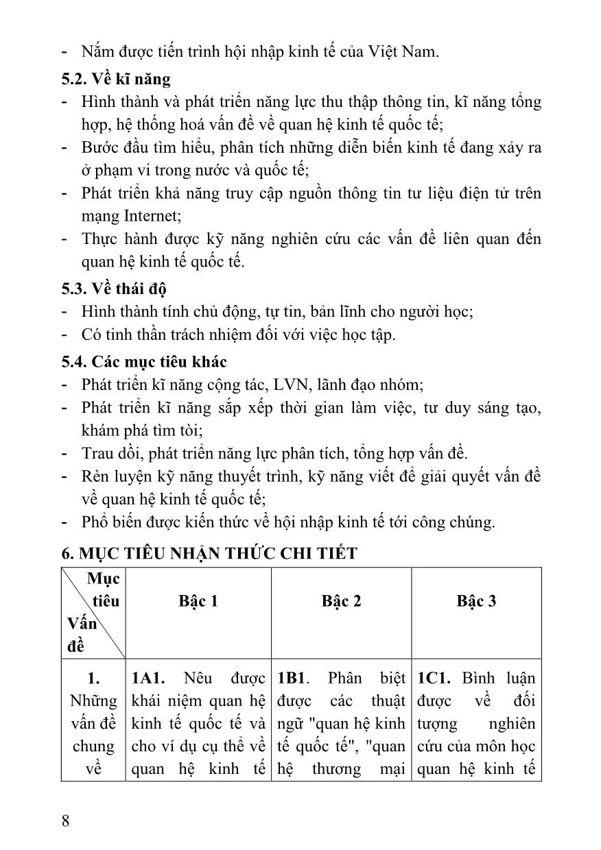 Đề cương môn Quan hệ kinh tế quốc tế trang 8