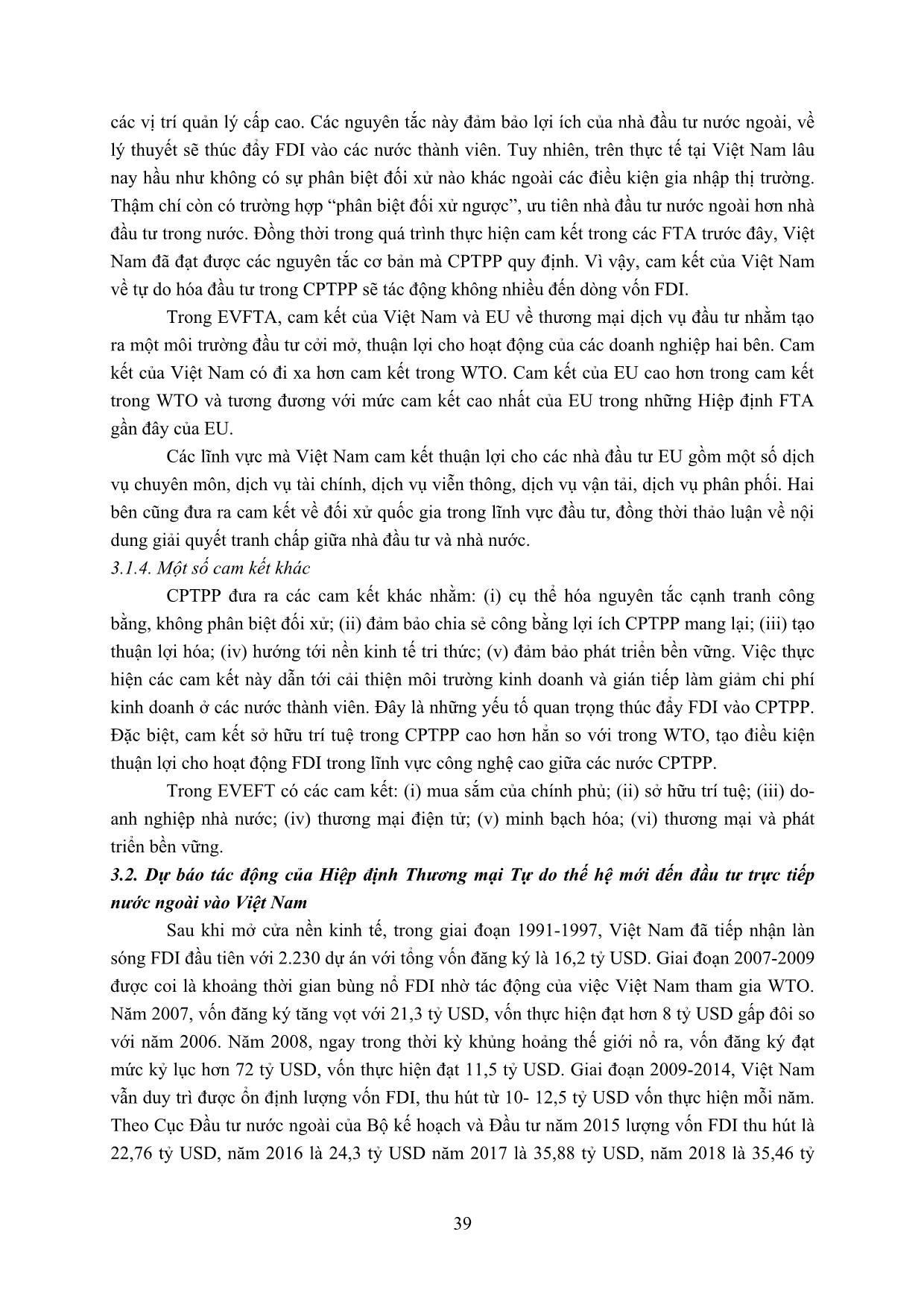 Dự báo những tác động của hiệp định thương mại tự do thế hệ mới đến đầu tư trực tiếp nước ngoài của Việt Nam trang 7