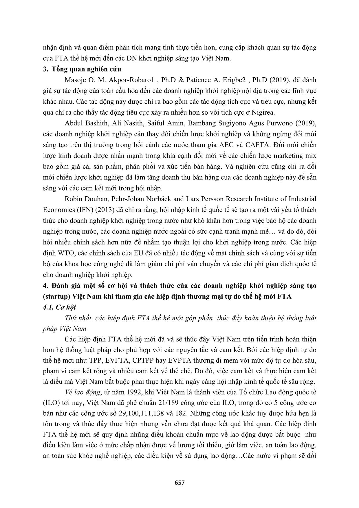 FTA thế hệ mới - Cơ hội và thách thức đối với doanh nghiệp khởi nghiệp sáng tạo ở Việt Nam hiện nay trang 3