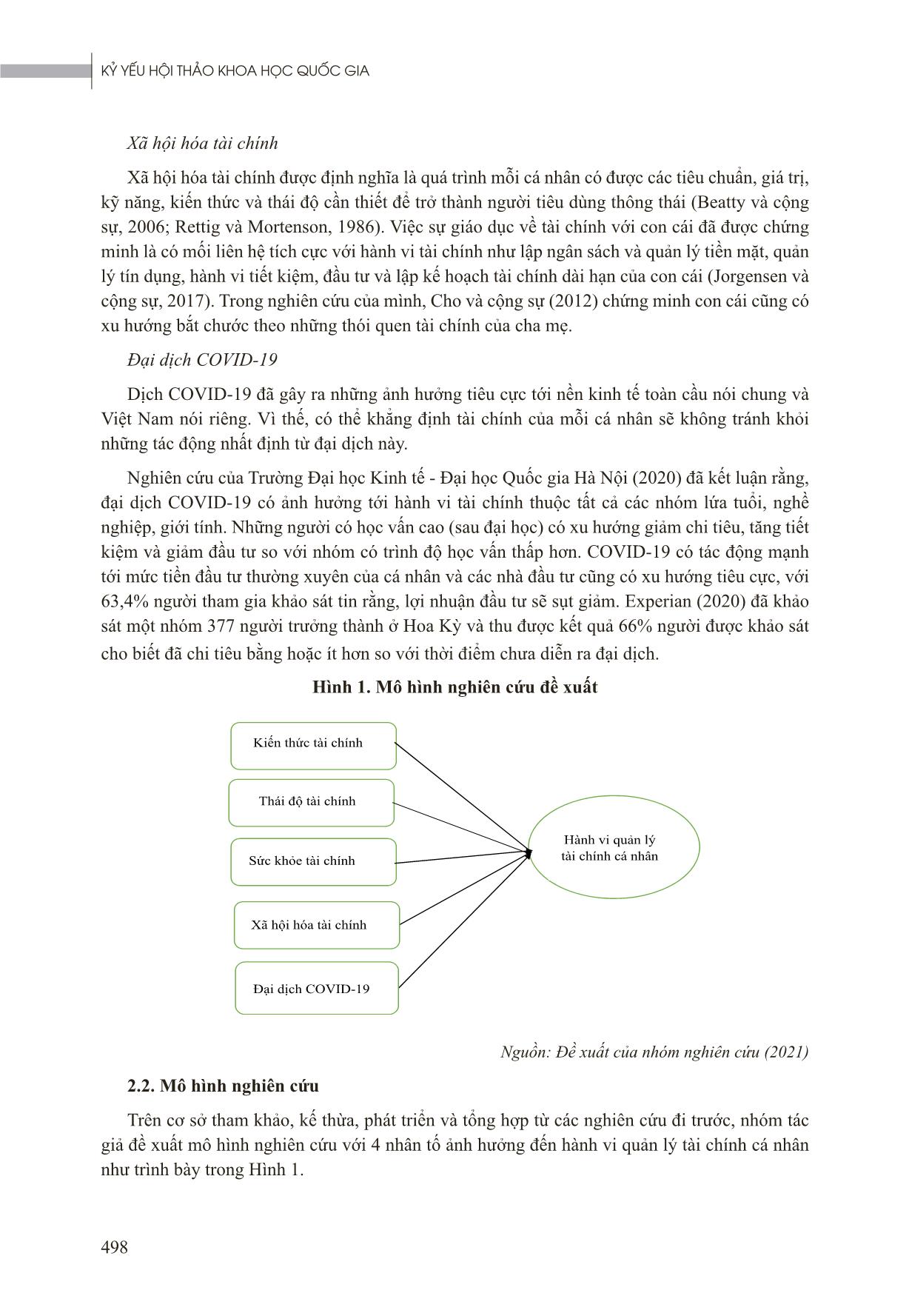Hành vi quản lý tài chính cá nhân trong bối cảnh đại dịch Covid-19: Nghiên cứu thực địa tại Việt Nam trang 3