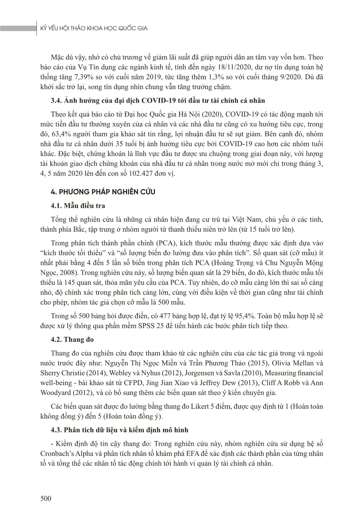Hành vi quản lý tài chính cá nhân trong bối cảnh đại dịch Covid-19: Nghiên cứu thực địa tại Việt Nam trang 5