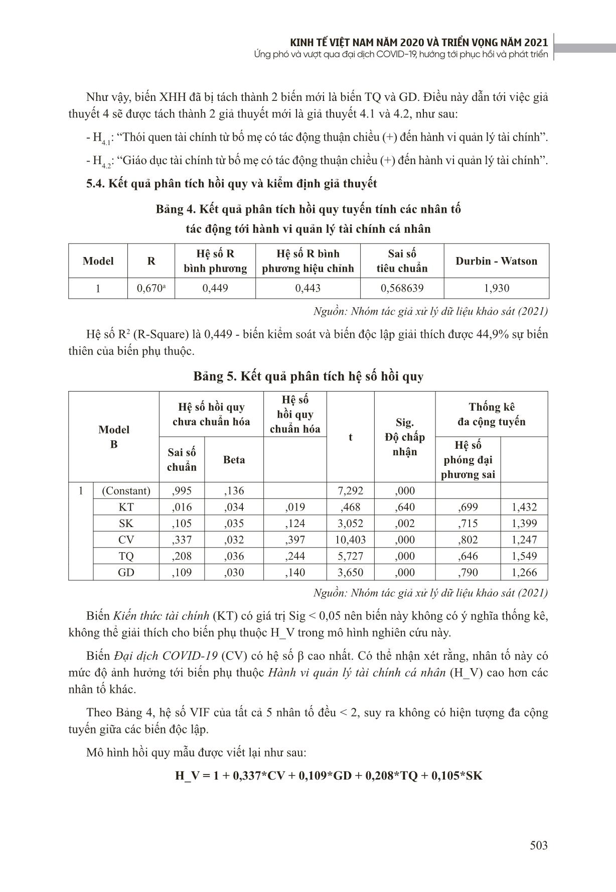 Hành vi quản lý tài chính cá nhân trong bối cảnh đại dịch Covid-19: Nghiên cứu thực địa tại Việt Nam trang 8