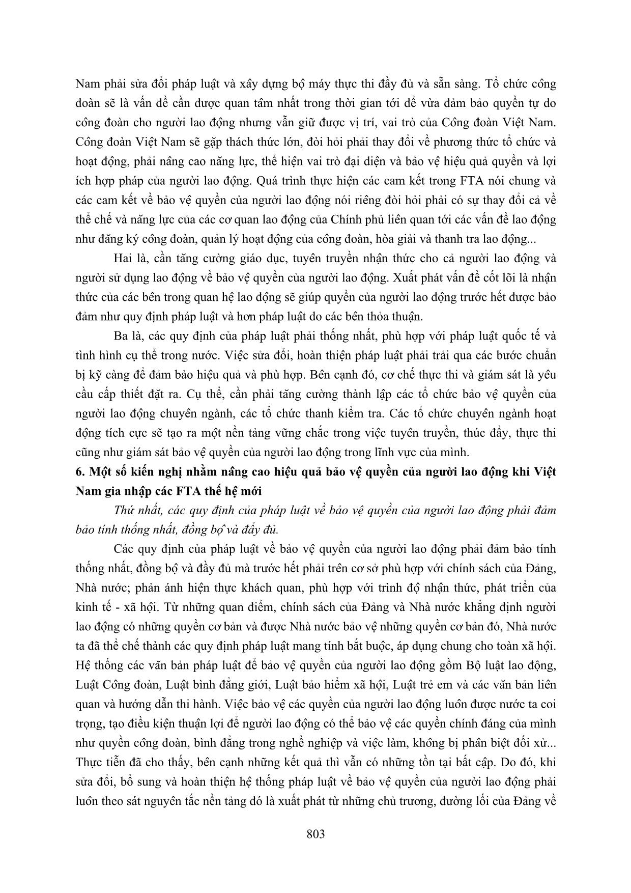 Hiệp định thương mại tự do thế hệ mới: Cơ hội, thách thức đối với quyền của người lao động Việt Nam trang 10