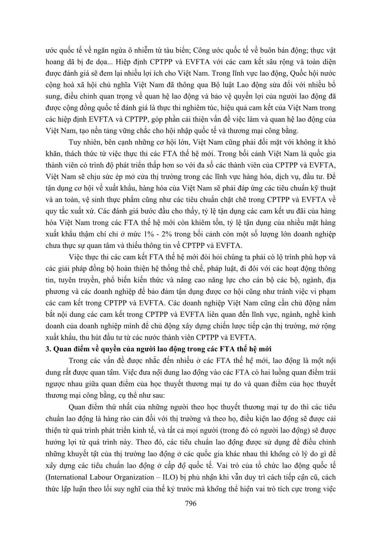 Hiệp định thương mại tự do thế hệ mới: Cơ hội, thách thức đối với quyền của người lao động Việt Nam trang 3