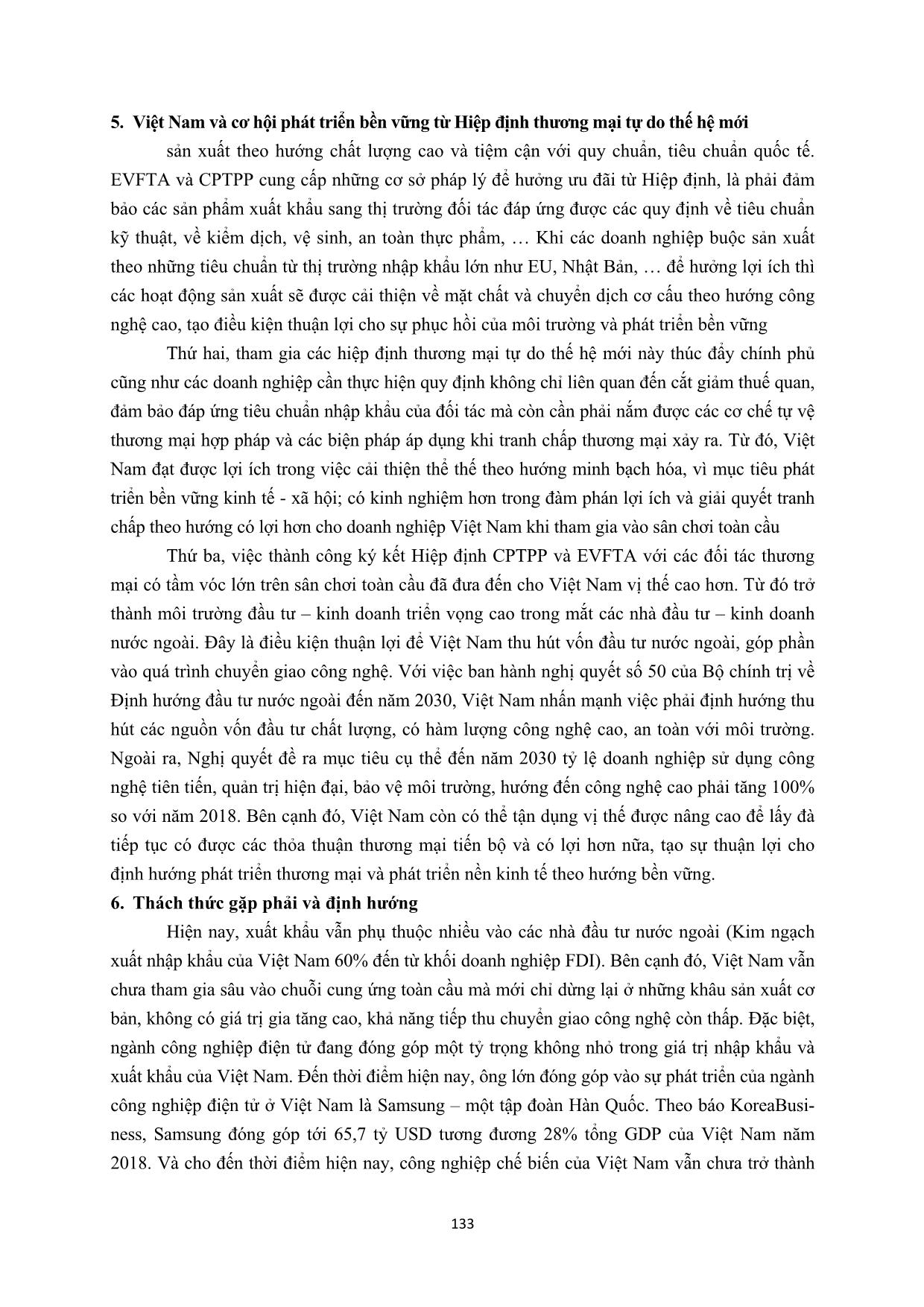 Hiệp định thương mại tự do thế hệ mới – Cơ hội và thách thức hướng tới phát triển thương mại bền vững trang 9