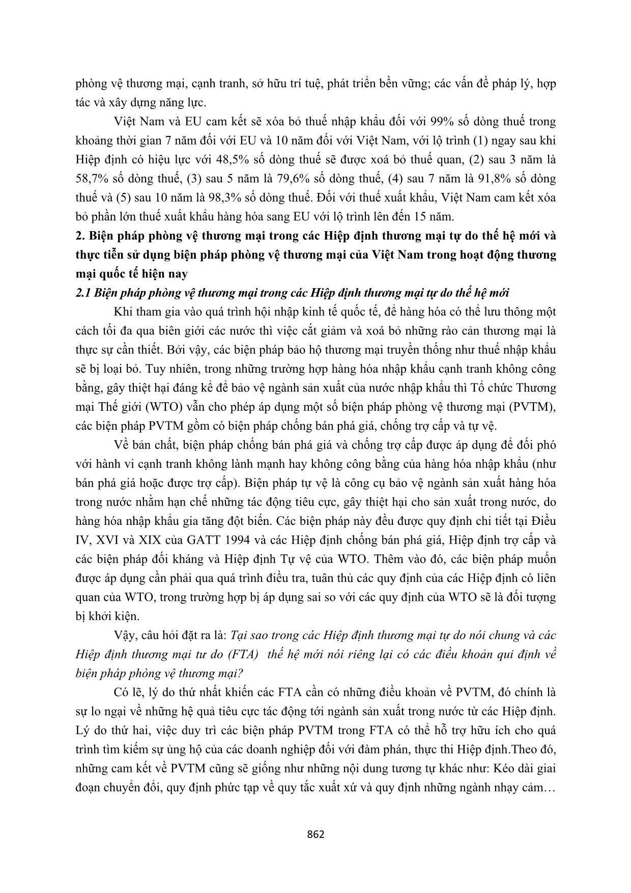 Hiệp định thương mại tự do thế hệ mới và việc hoàn thiện khung pháp lý về biện pháp phõng vệ thương mại của Việt Nam trang 2