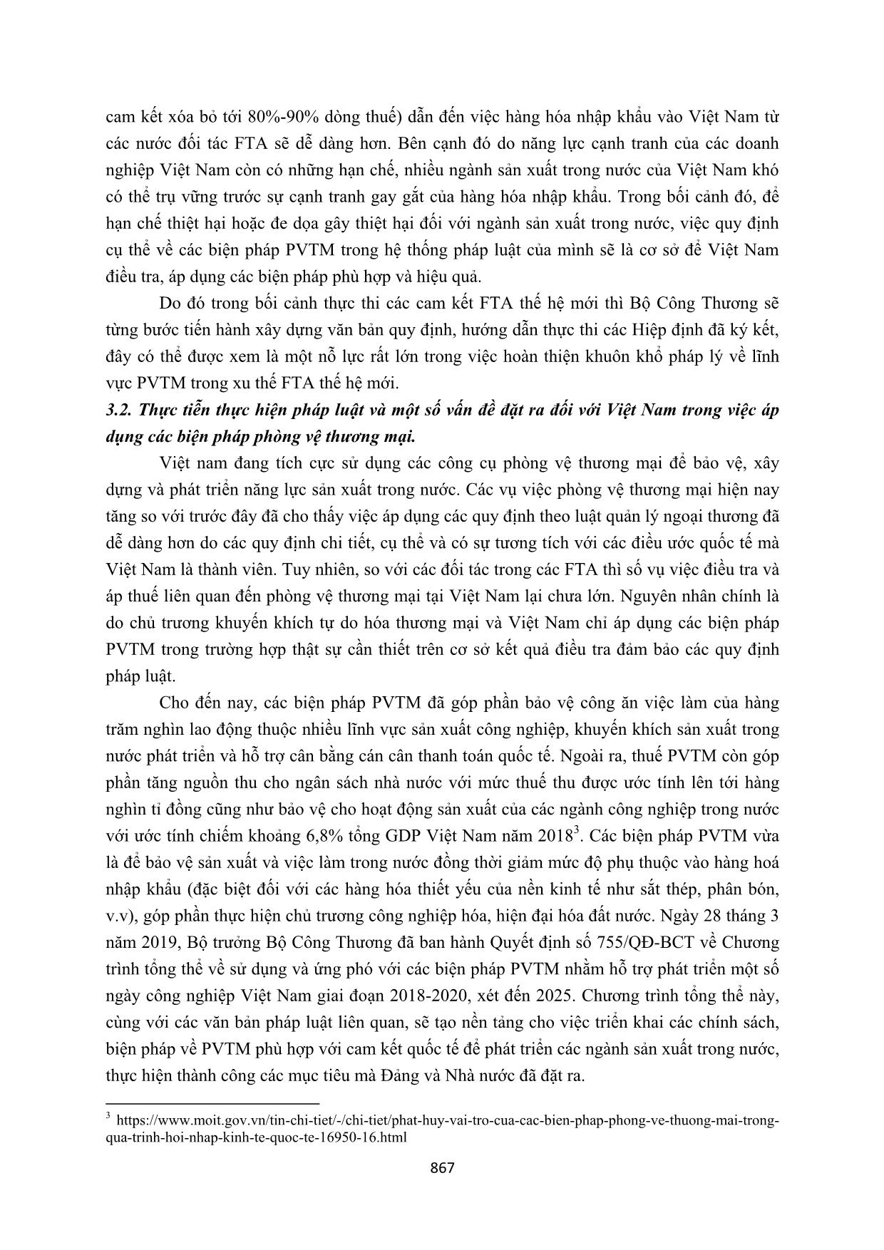 Hiệp định thương mại tự do thế hệ mới và việc hoàn thiện khung pháp lý về biện pháp phõng vệ thương mại của Việt Nam trang 7