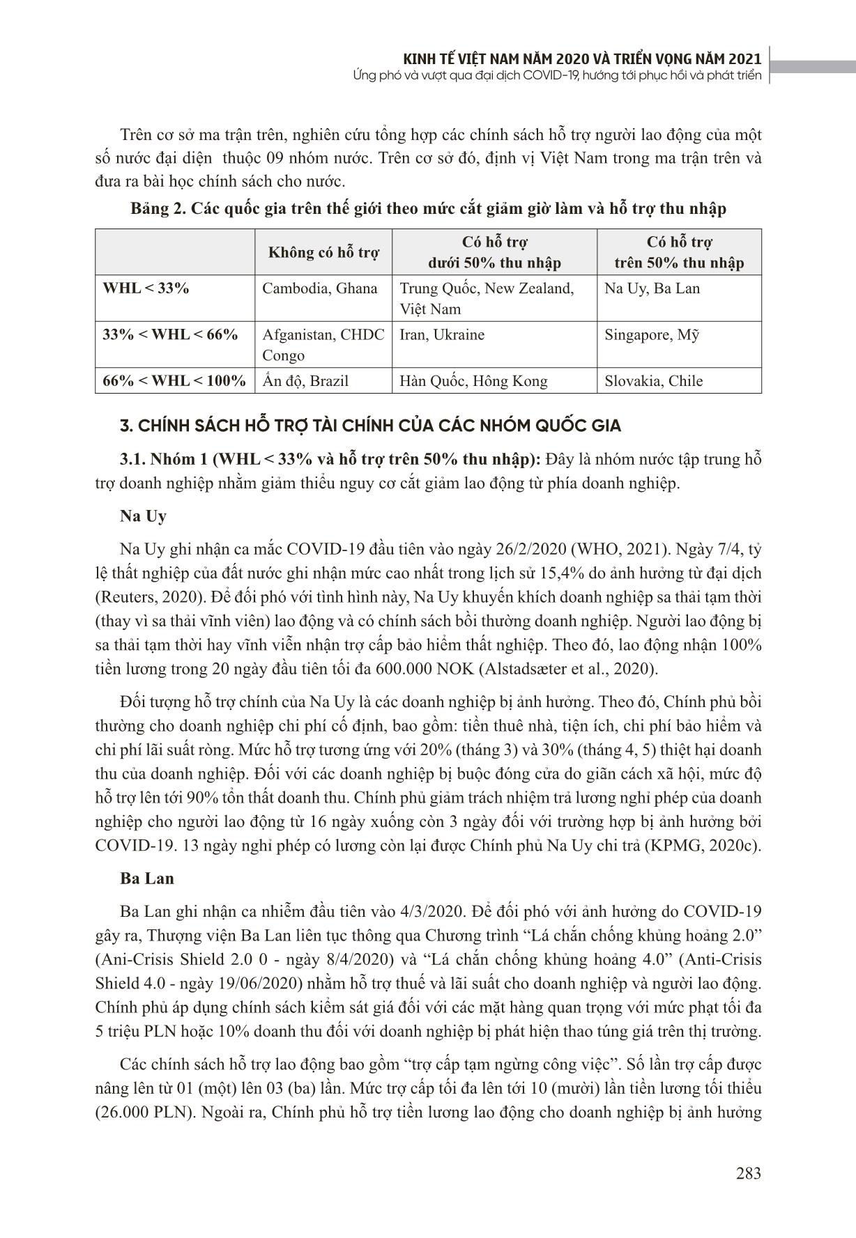 Hỗ trợ tài chính cho người lao động trong đại dịch Covid-19: Kinh nghiệm quốc tế và bài học cho Việt Nam trang 4