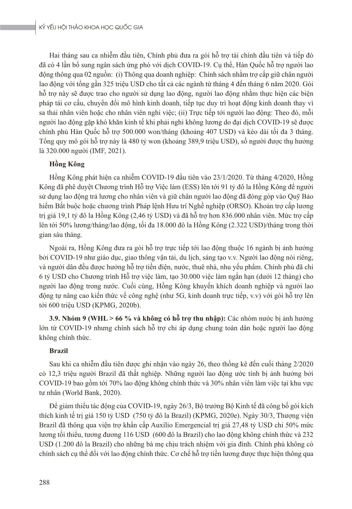 Hỗ trợ tài chính cho người lao động trong đại dịch Covid-19: Kinh nghiệm quốc tế và bài học cho Việt Nam trang 9