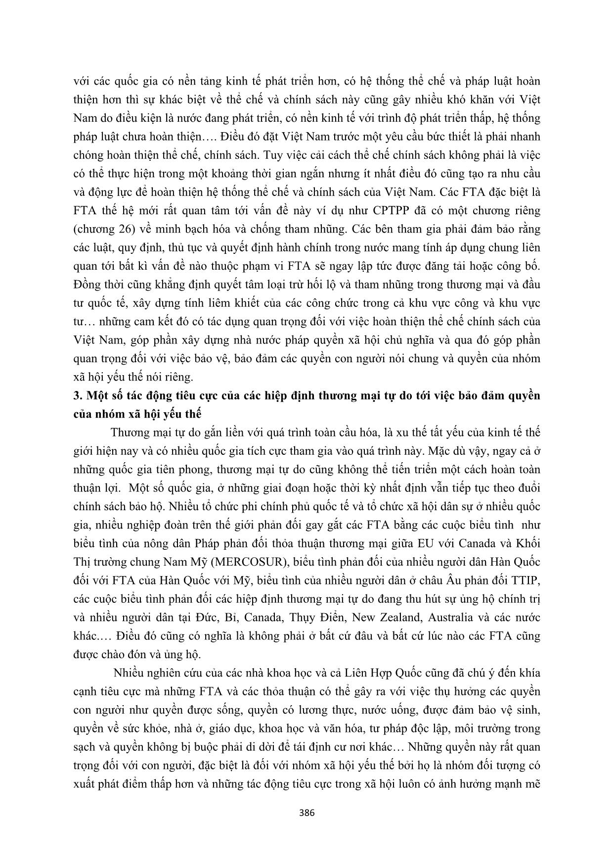 Một số ảnh hưởng của các hiệp định thương mại tự do tới việc bảo đảm quyền của nhóm xã hội yếu thế ở Việt Nam trang 5