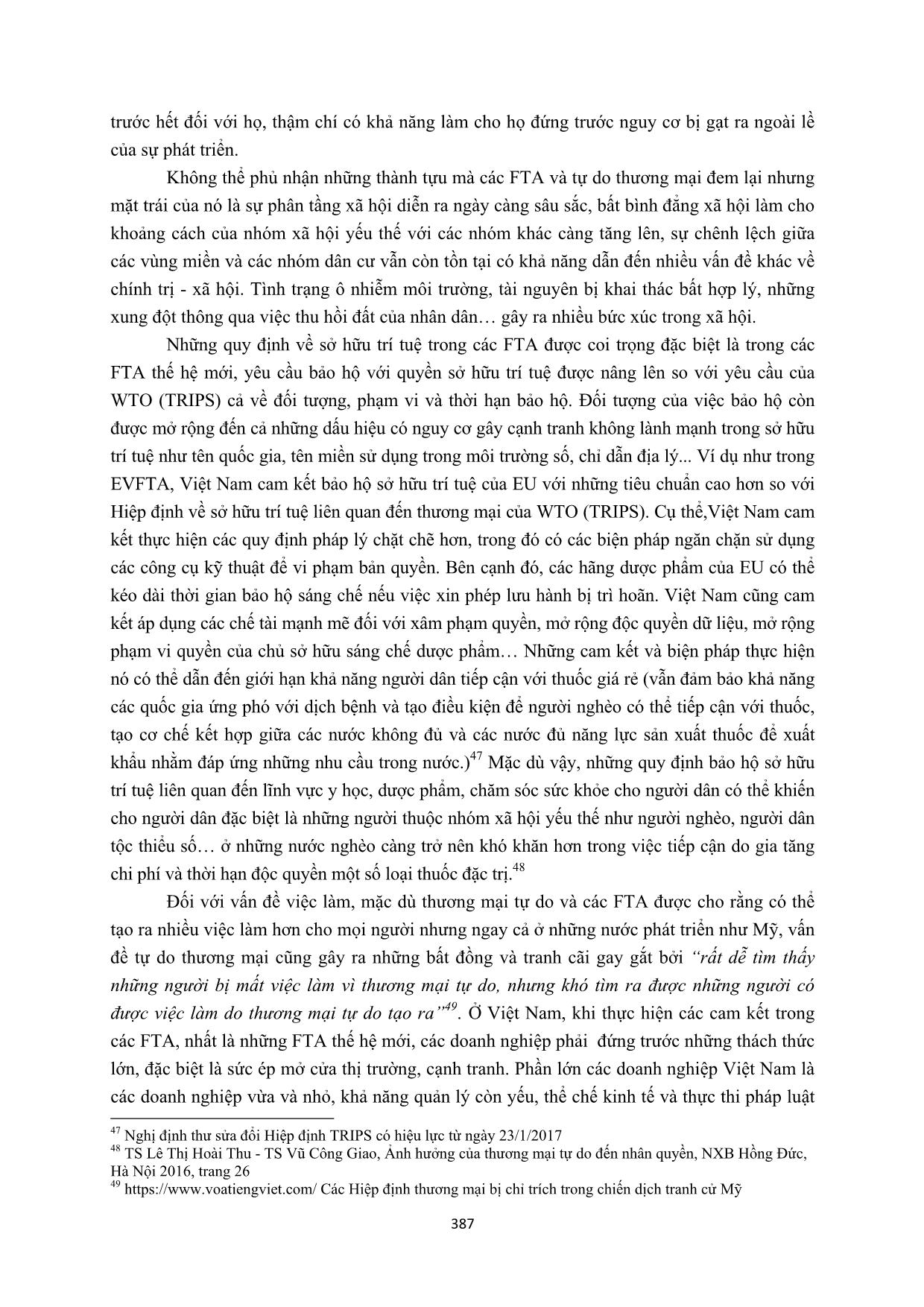 Một số ảnh hưởng của các hiệp định thương mại tự do tới việc bảo đảm quyền của nhóm xã hội yếu thế ở Việt Nam trang 6