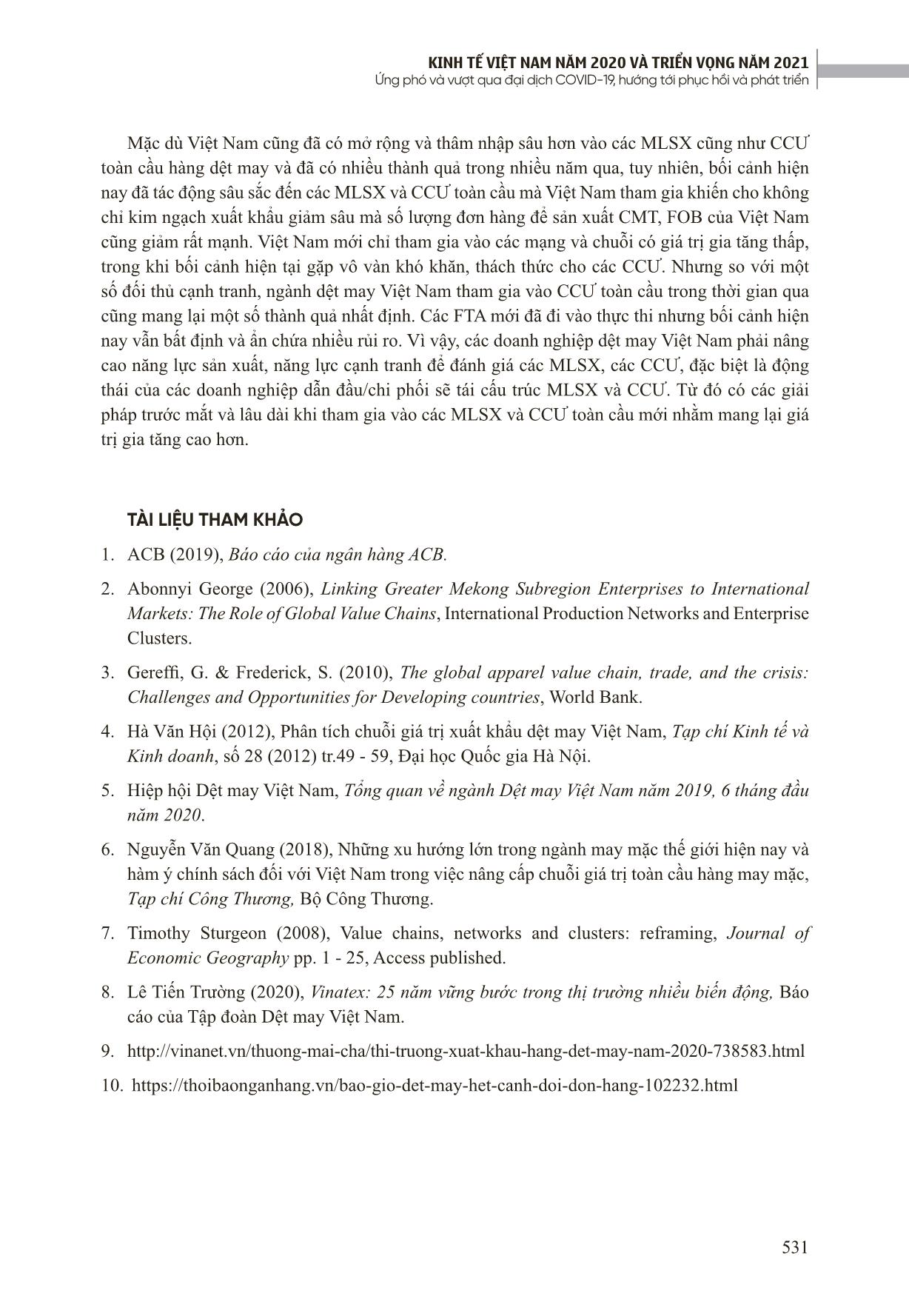 Một số giải pháp phát triển mạng lưới sản xuất và chuỗi giá trị toàn cầu hàng dệt may hiện nay của Việt Nam trang 9