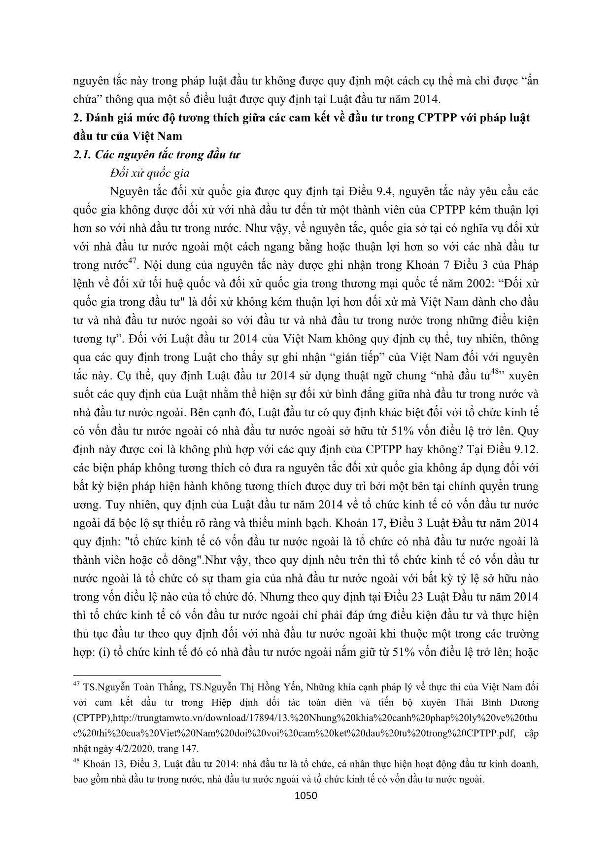 Nghiên cứu các quy định về đầu tư trong hiệp định đối tác toàn diện và tiến bộ xuyên Thái Bình Dương (CPTPP) – So sánh với pháp luật đầu tư Việt Nam trang 4