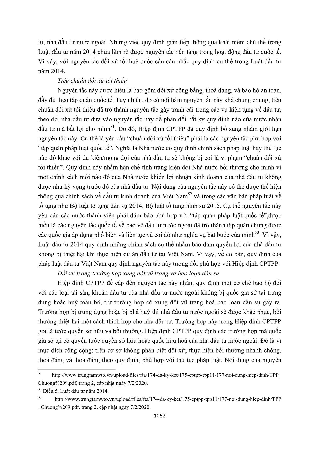 Nghiên cứu các quy định về đầu tư trong hiệp định đối tác toàn diện và tiến bộ xuyên Thái Bình Dương (CPTPP) – So sánh với pháp luật đầu tư Việt Nam trang 6