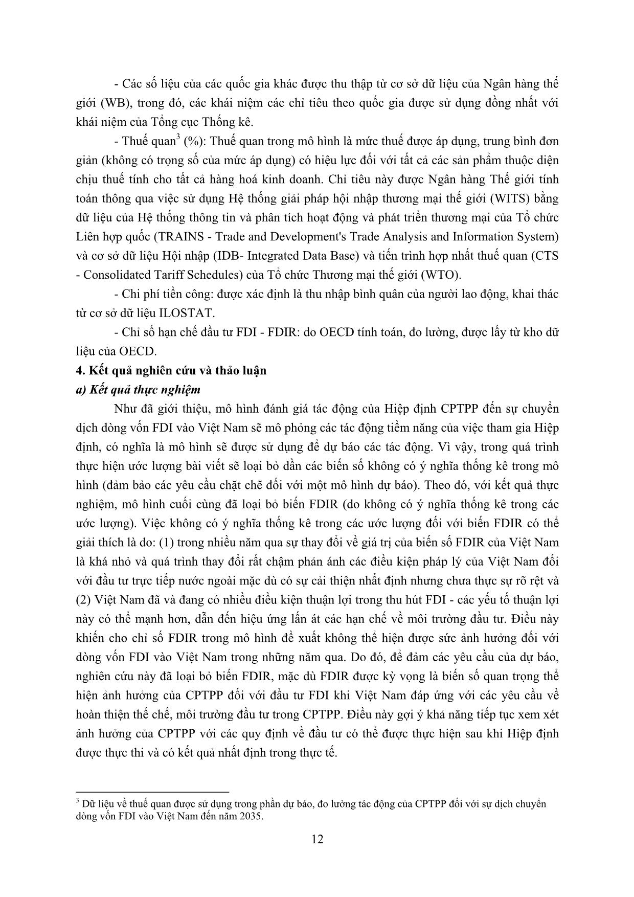 Nghiên cứu tác động của hiệp định đối tác toàn diện và tiến bộ xuyên Thái Bình Dương đến chuyển dịch dòng vốn đầu tư trực tiếp nước ngoài vào Việt Nam trang 8