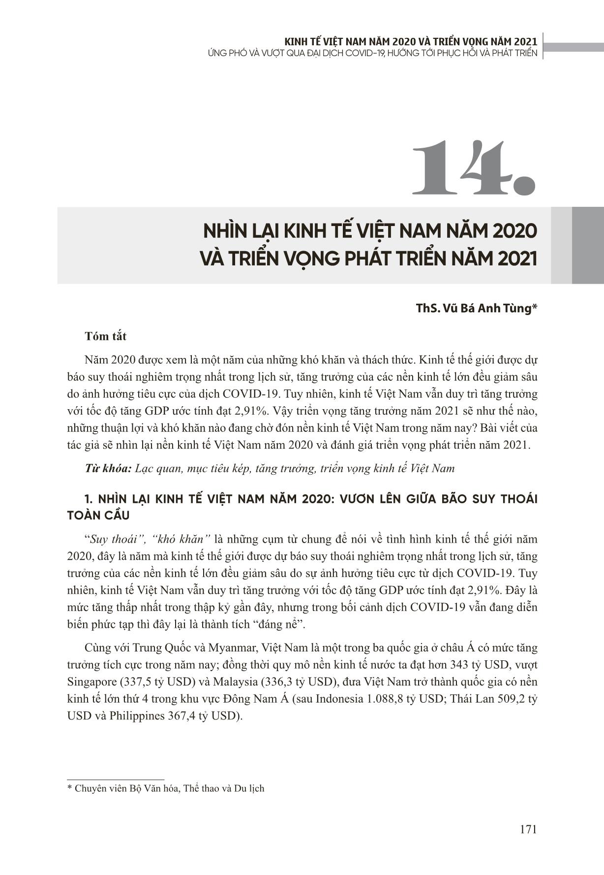 Nhìn lại kinh tế Việt Nam năm 2020 và triển vọng phát triển năm 2021 trang 1