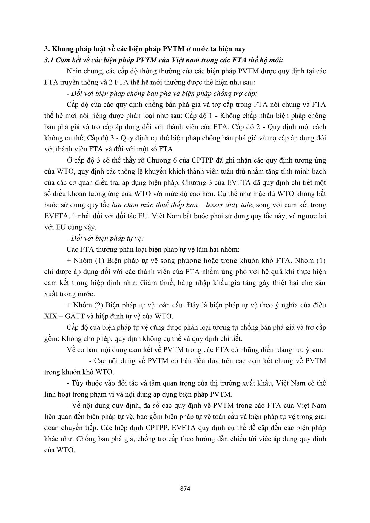 Pháp luật về phòng vệ thương mại của Việt Nam trong điều kiện thực thi các FTA thế hệ mới trang 6