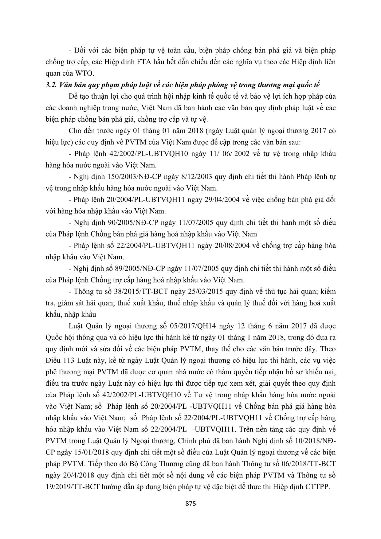 Pháp luật về phòng vệ thương mại của Việt Nam trong điều kiện thực thi các FTA thế hệ mới trang 7