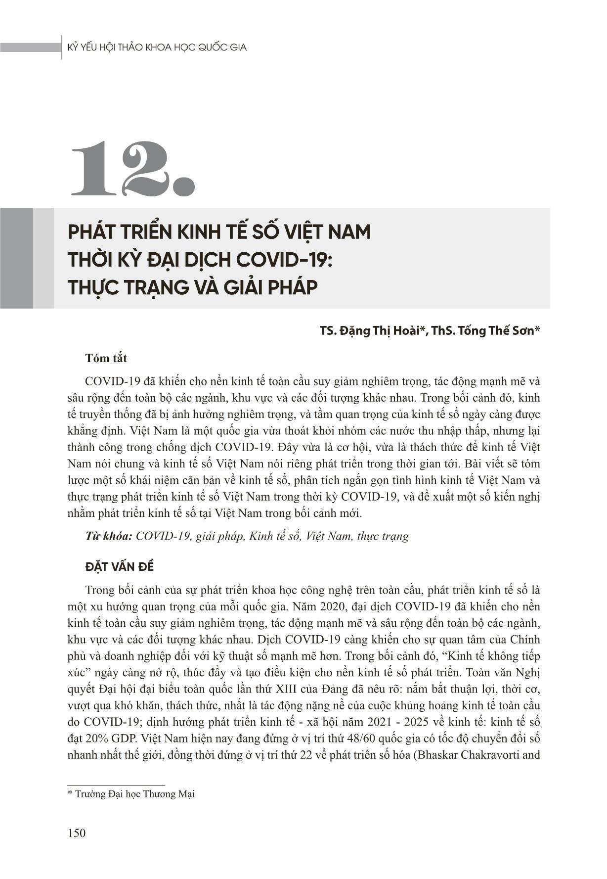 Phát triển kinh tế số Việt Nam thời kỳ đại dịch Covid-19: Thực trạng và giải pháp trang 1