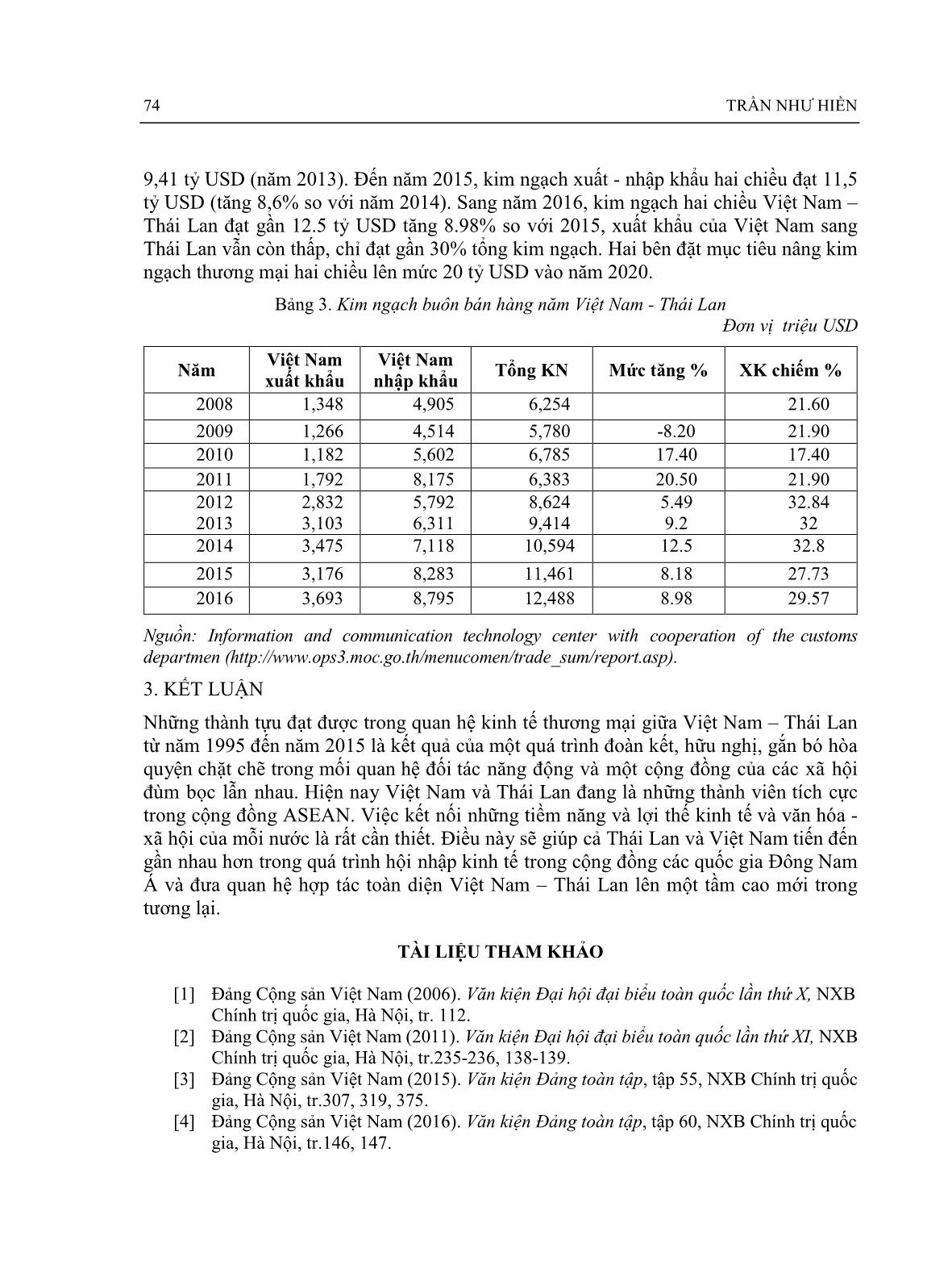 Quan hệ hợp tác kinh tế thương mại Việt Nam - Thái Lan từ năm 1995 đến năm 2015 trang 7