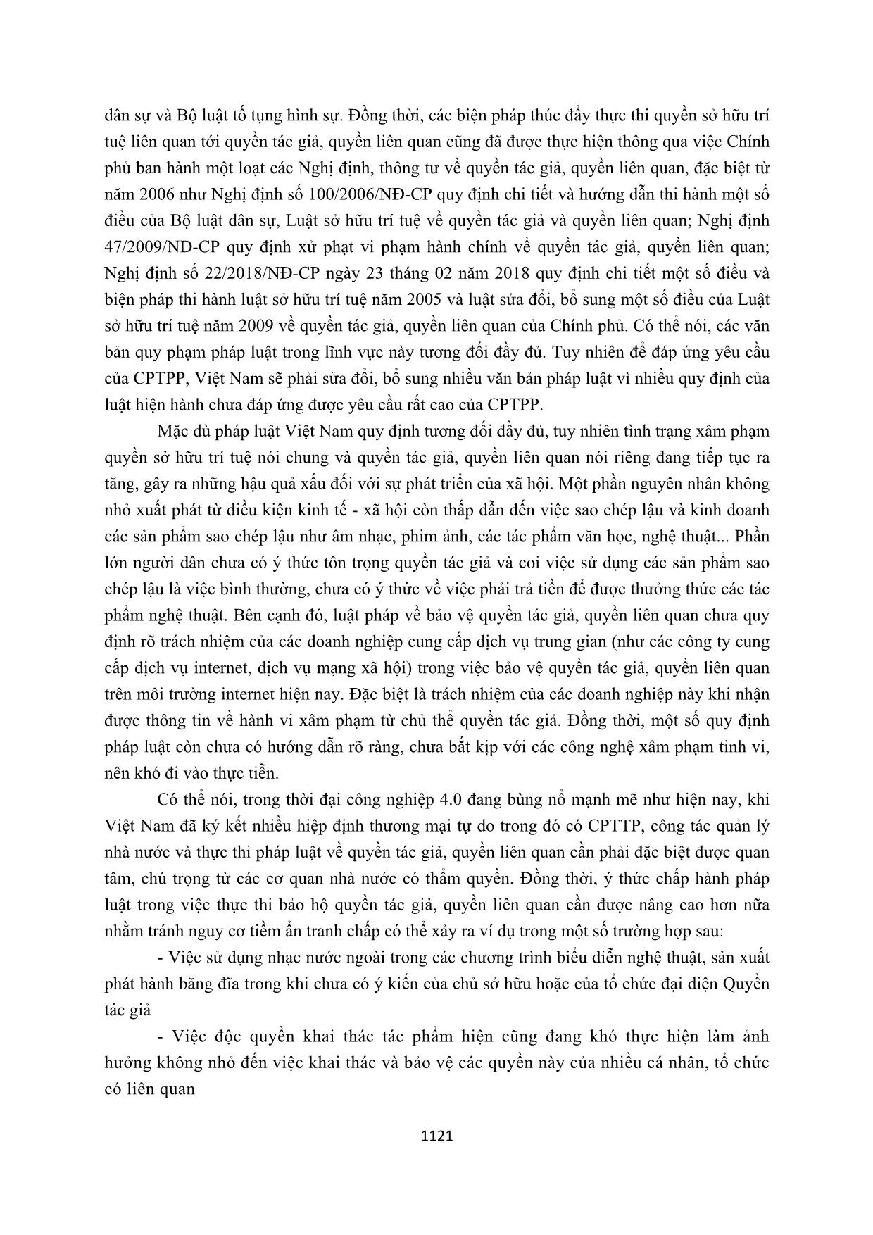 Quy định về quyền tác giả, quyền liên quan trong hiệp định CPTPP và thách thức đặt ra đối với Việt Nam trang 3
