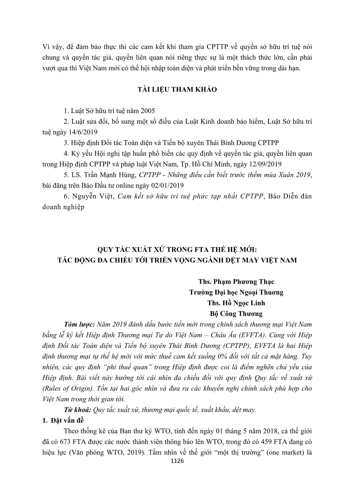 Quy định về quyền tác giả, quyền liên quan trong hiệp định CPTPP và thách thức đặt ra đối với Việt Nam trang 8