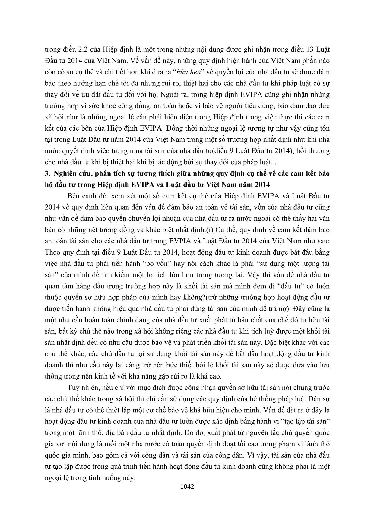 Sự tương thích giữa quy định pháp luật Việt Nam hiện hành về bảo đảm đầu tư và quy định của hiệp định EVIPA về bảo hộ đầu tư trang 4
