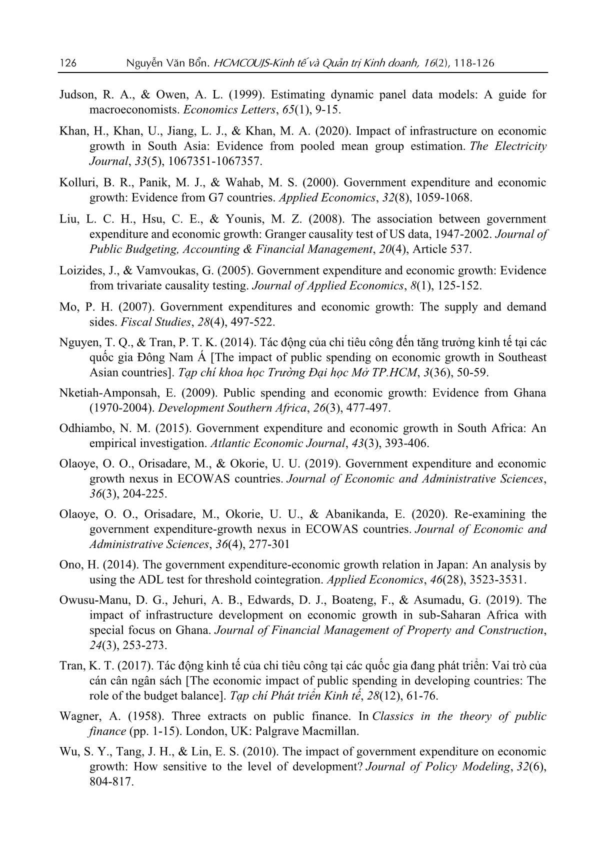 Tác động của chi tiêu công lên tăng trưởng kinh tế Đông Nam Bộ: Bằng chứng thực nghiệm trang 9