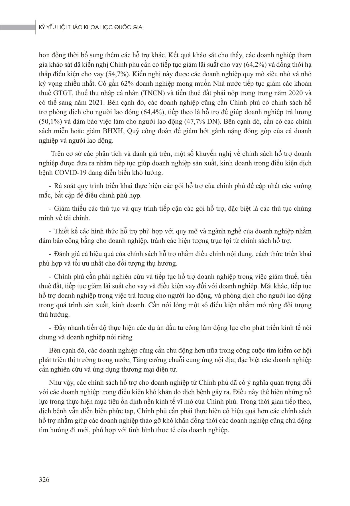 Tác động của đại dịch Covid-19 và hiệu quả chính sách hỗ trợ của chính phủ đối với các doanh nghiệp Việt Nam trang 10
