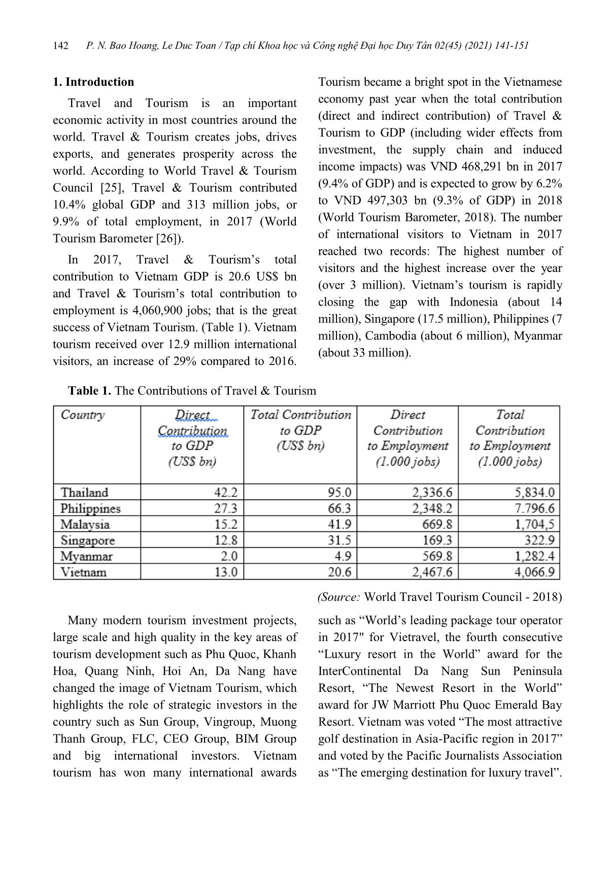 Testing the tourism - Led growth hypothesis for Vietnam trang 2