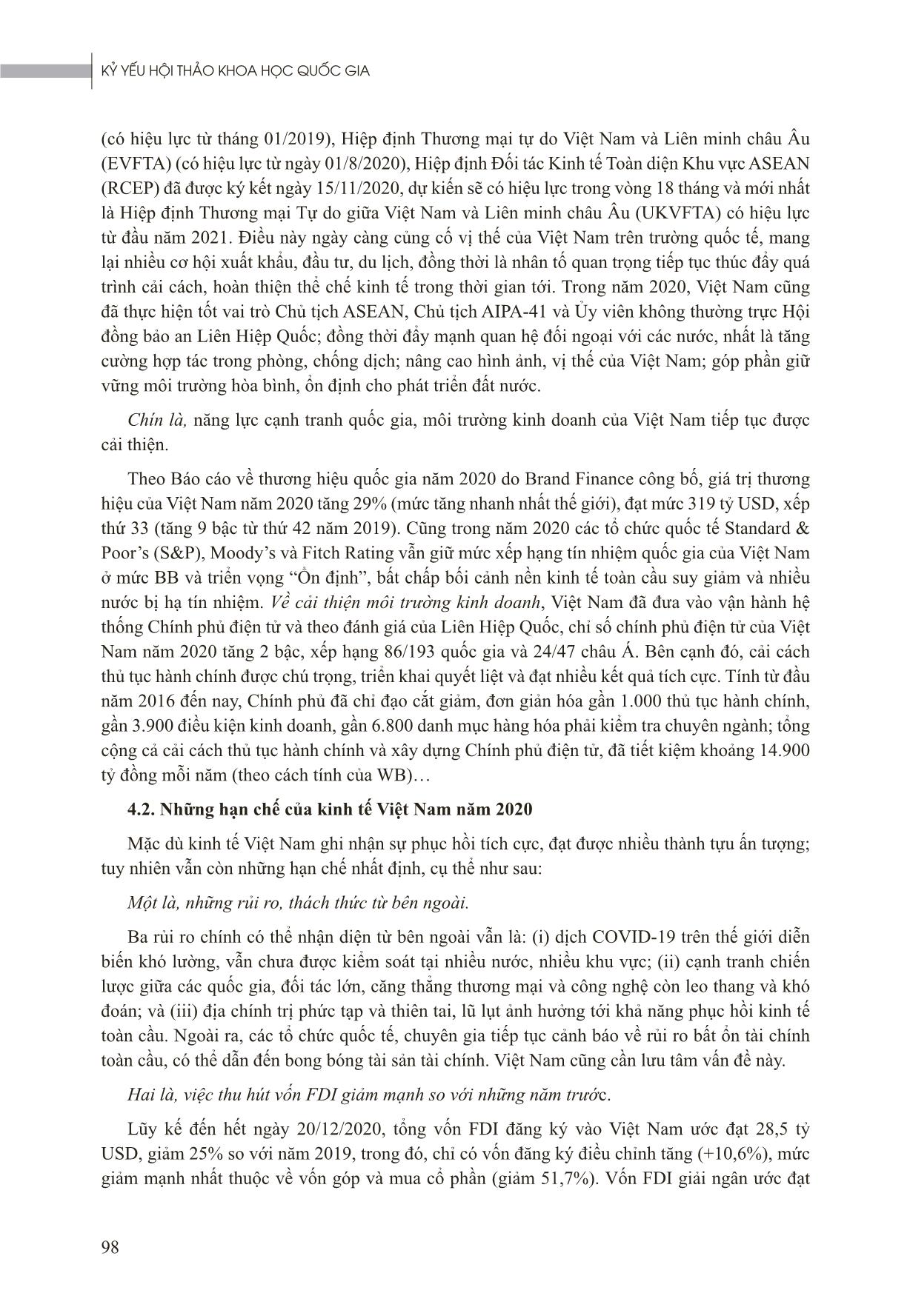 Thành tựu - Hạn chế của kinh tế Việt Nam năm 2020 và giải pháp phát triển kinh tế Việt Nam năm 2021 trang 6