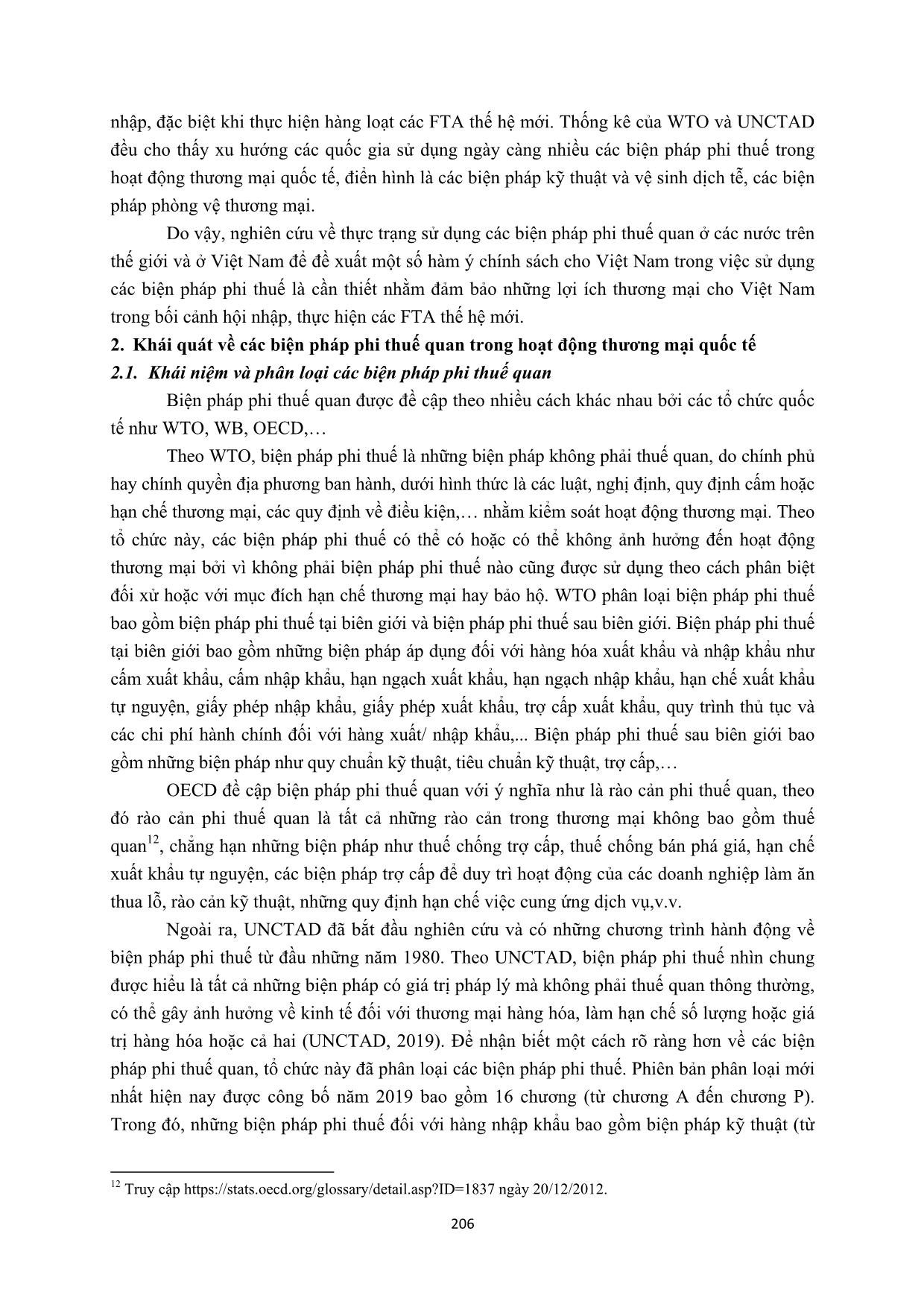 Thực trạng sử dụng các biện pháp phi thuế quan trong hoạt động thương mại quốc tế và hàm ý chính sách cho Việt Nam trang 2