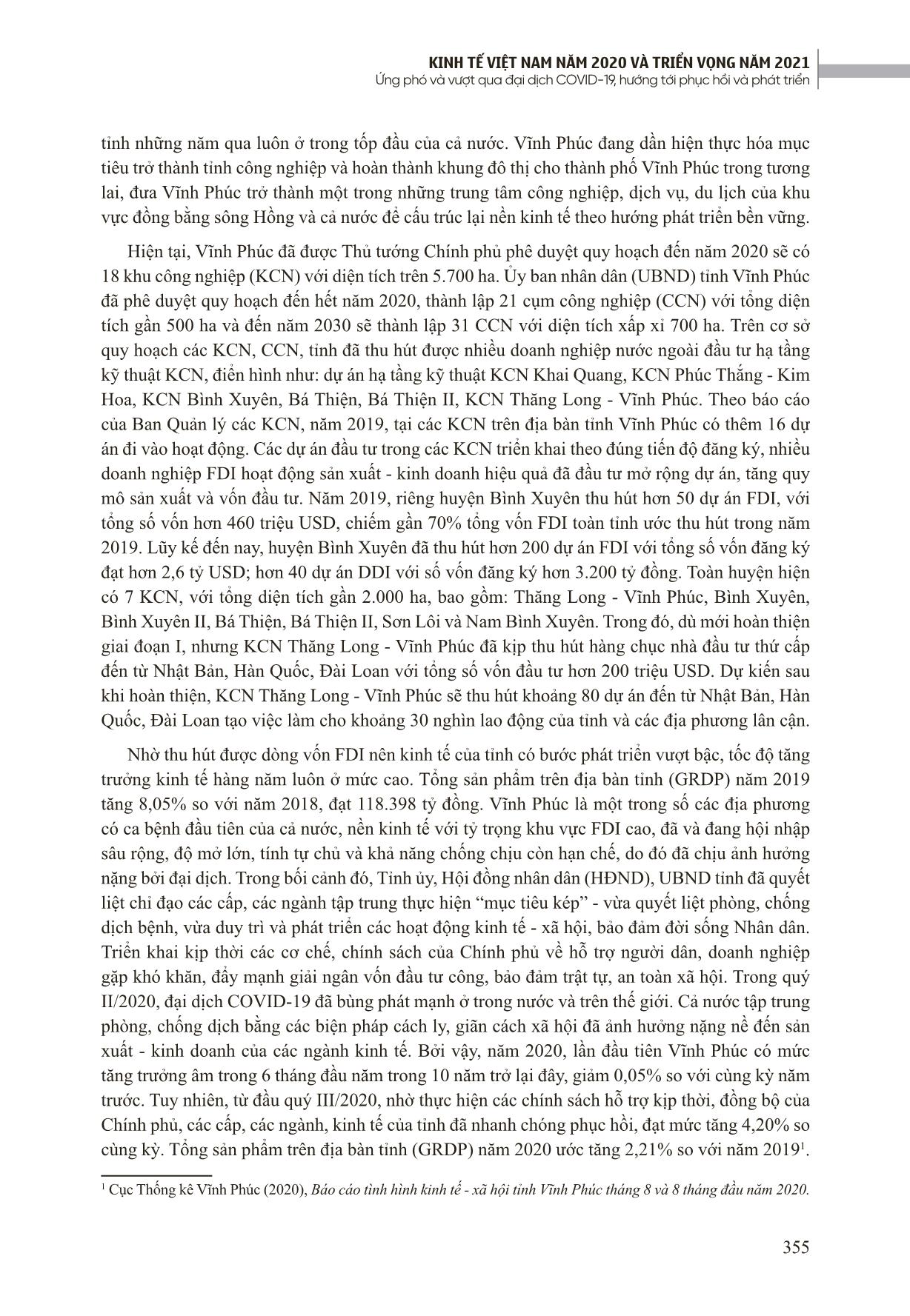 Thu hút vốn đầu tư trực tiếp nước ngoài trên địa bàn tỉnh Vĩnh Phúc trước tác động của đại dịch Covid-19 trang 6
