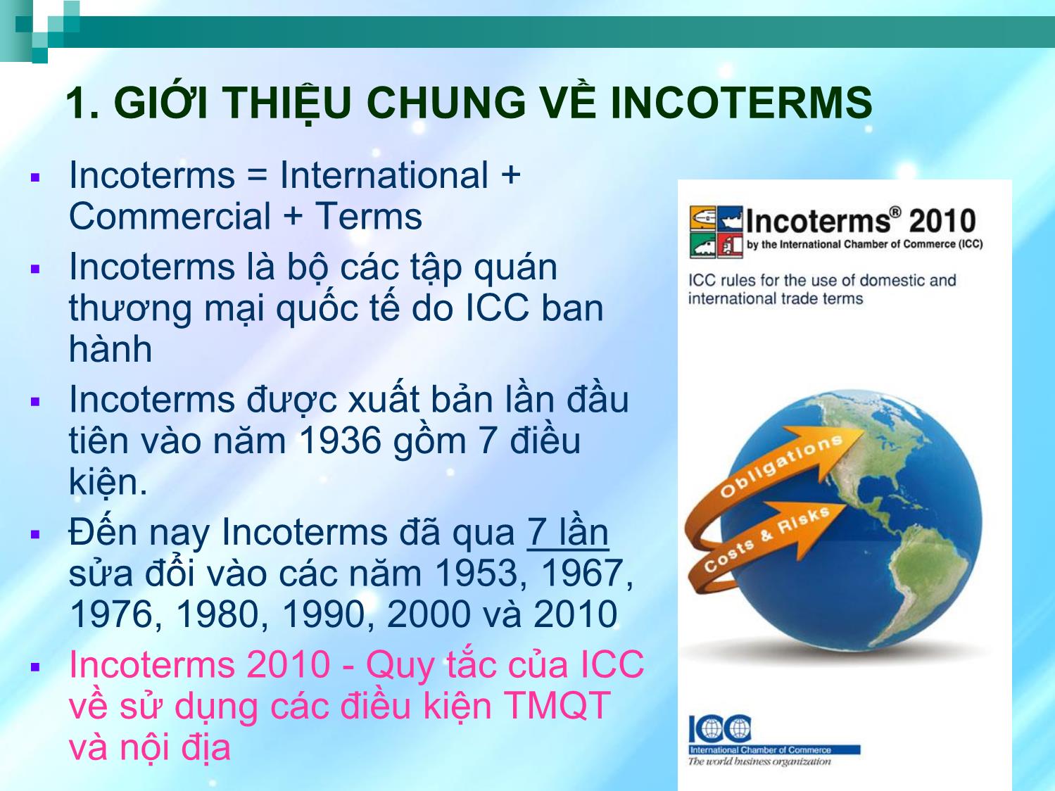 Bài giảng Incoterms 2010 - Dương Hạnh Tiên trang 3