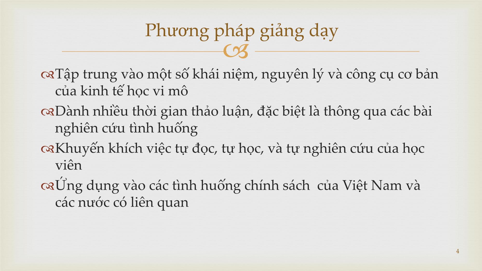 Bài giảng Kinh tế học vi mô - Bài giảng 1: Nhập môn Kinh tế học vi mô và chính sách công - Vũ Thành Tự Anh trang 4