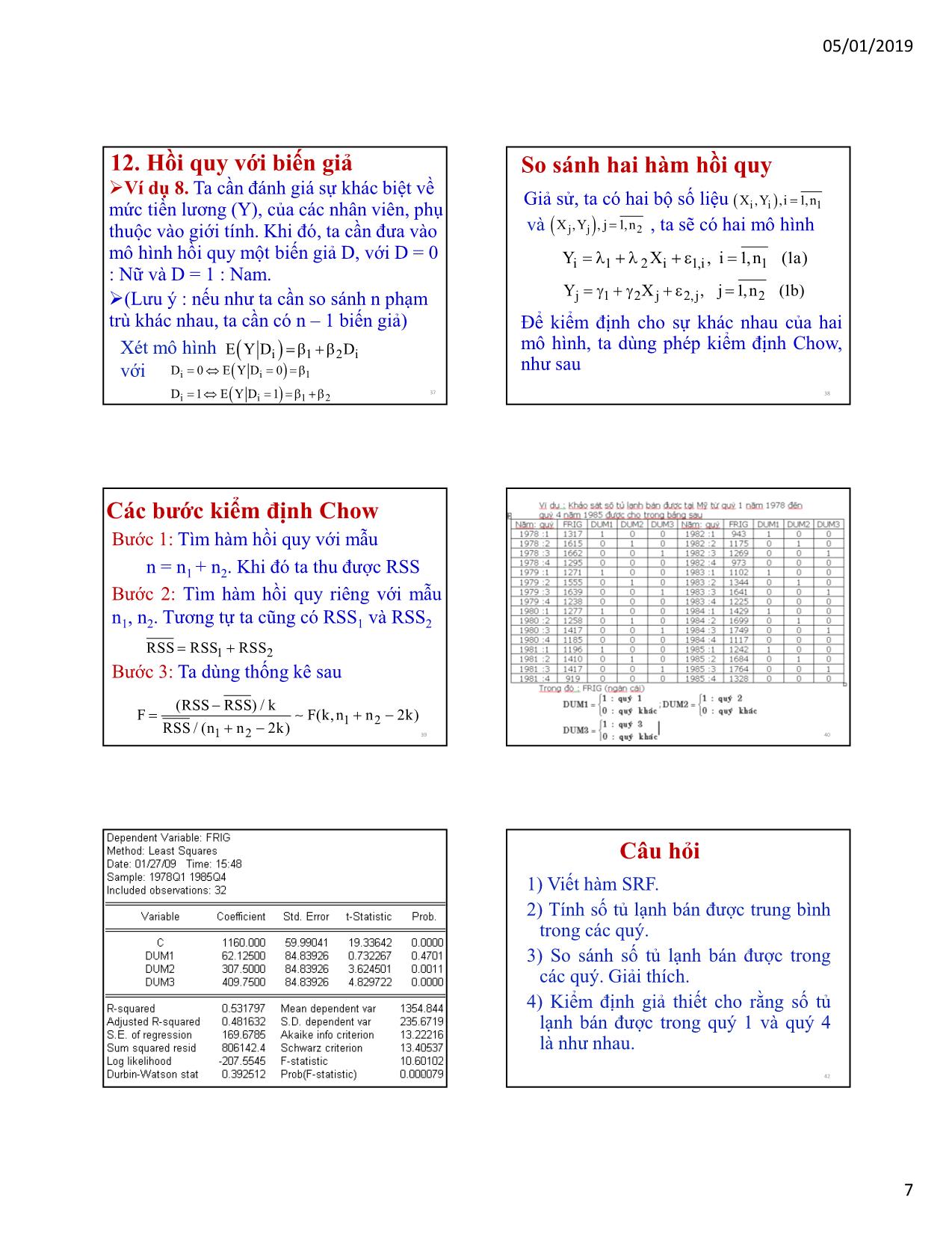 Bài giảng Kinh tế lượng - Chương 2: Hồi quy bội (Multiple regression) - Nguyễn Trung Đông trang 7