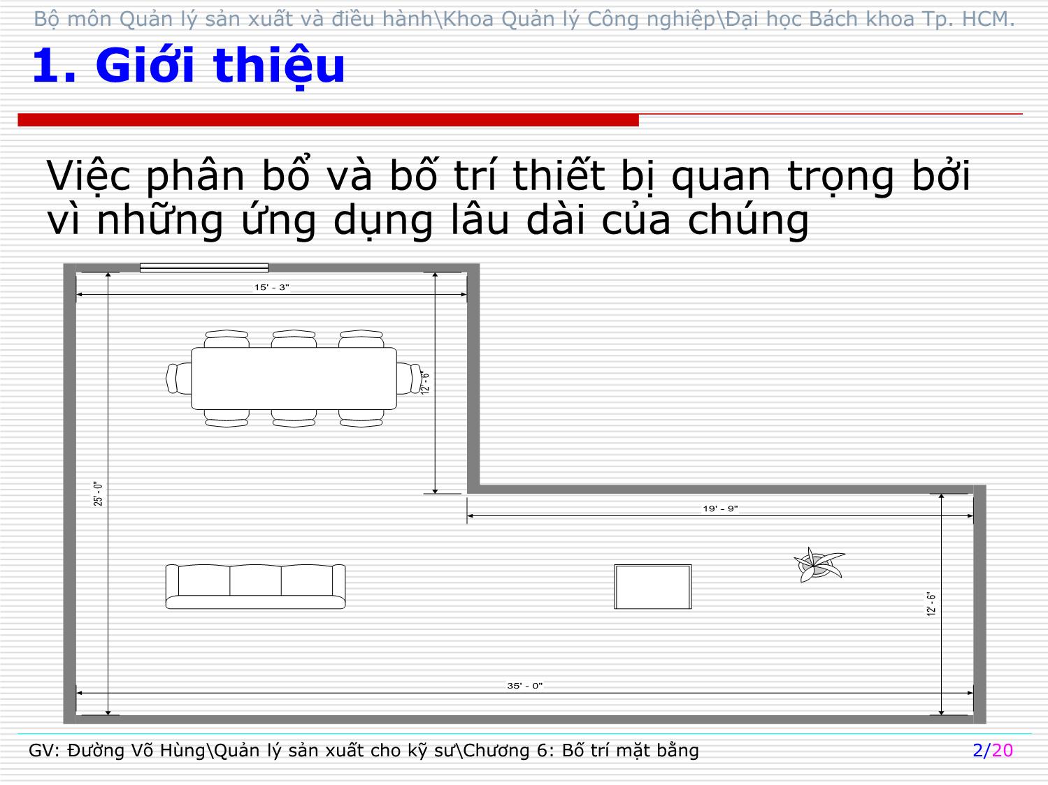 Bài giảng Quản lý sản xuất cho kỹ sư - Chương 6: Bố trí mặt bằng - Đường Võ Hùng trang 2