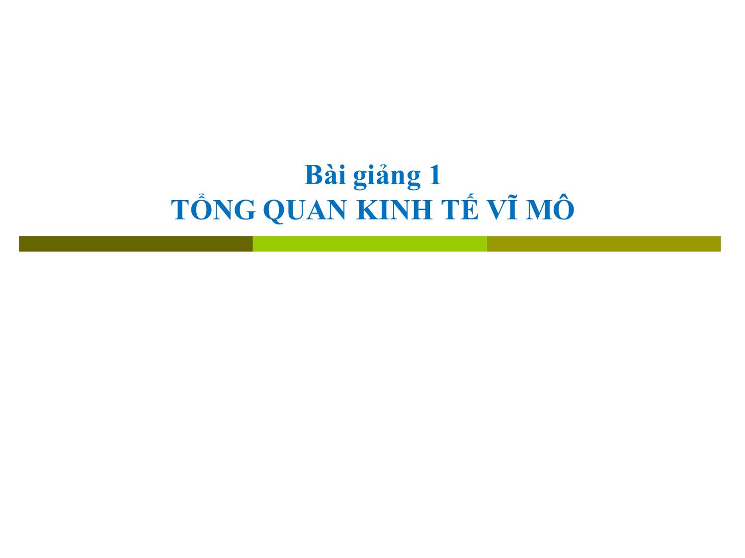 Bài giảng Kinh tế vĩ mô - Bài 1: Tổng quan kinh tế vĩ mô trang 1