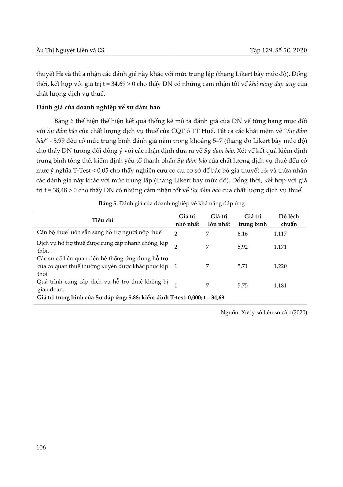 Chất lượng dịch vụ thuế cho doanh nghiệp: Trường hợp nghiên cứu tại Thừa Thiên Huế trang 10
